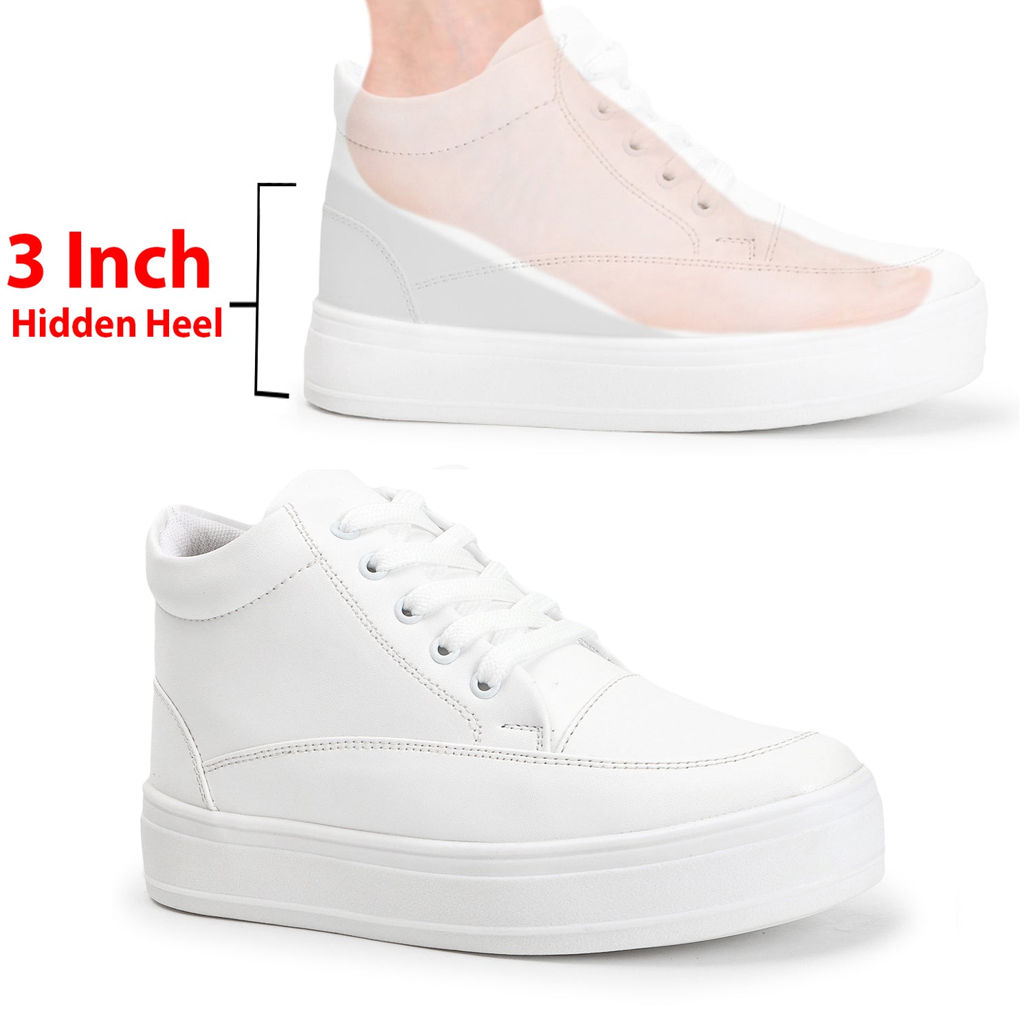 Hidden Heel for Height Increase Sneakers