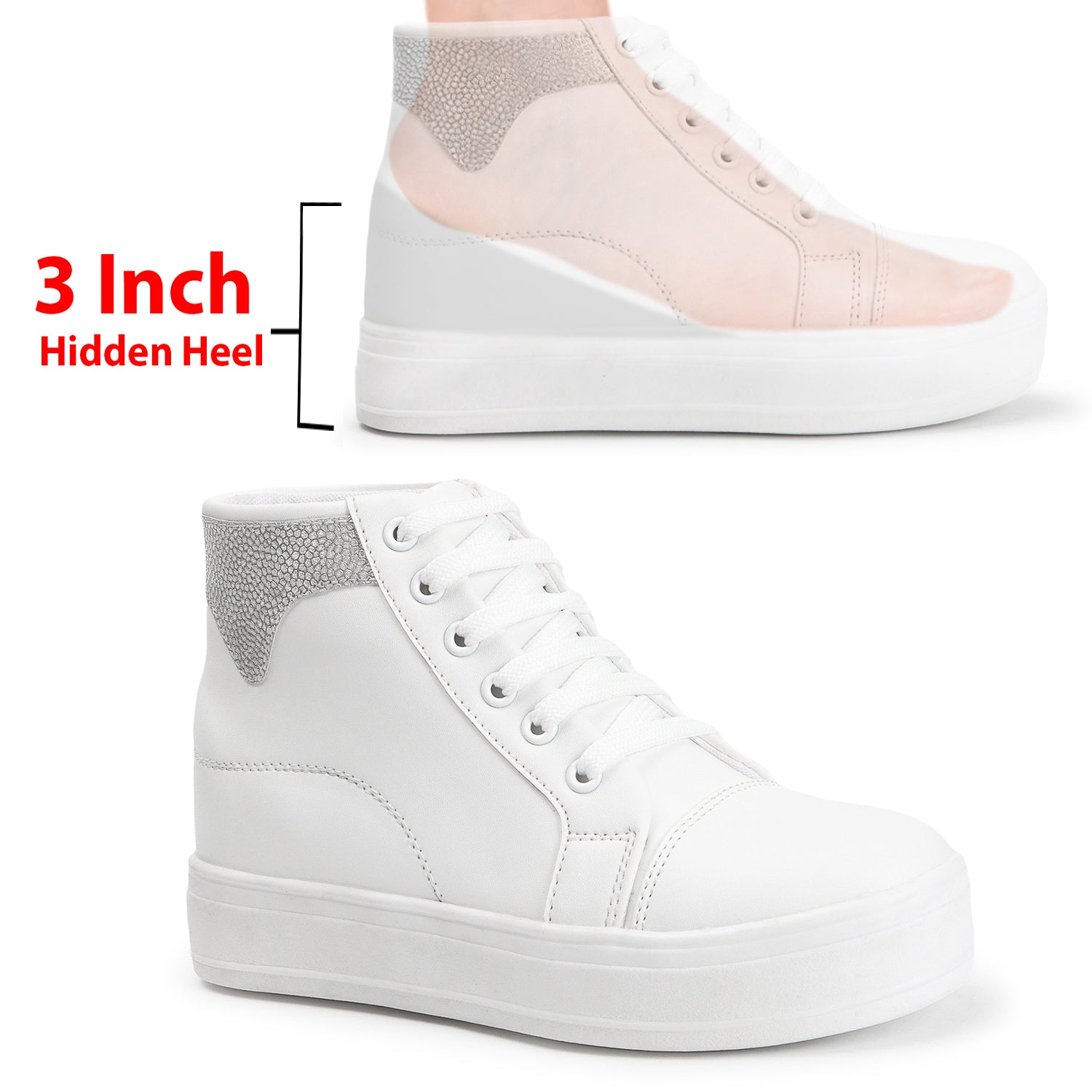 Solid Lace-Ups Lightweight Sneakers
