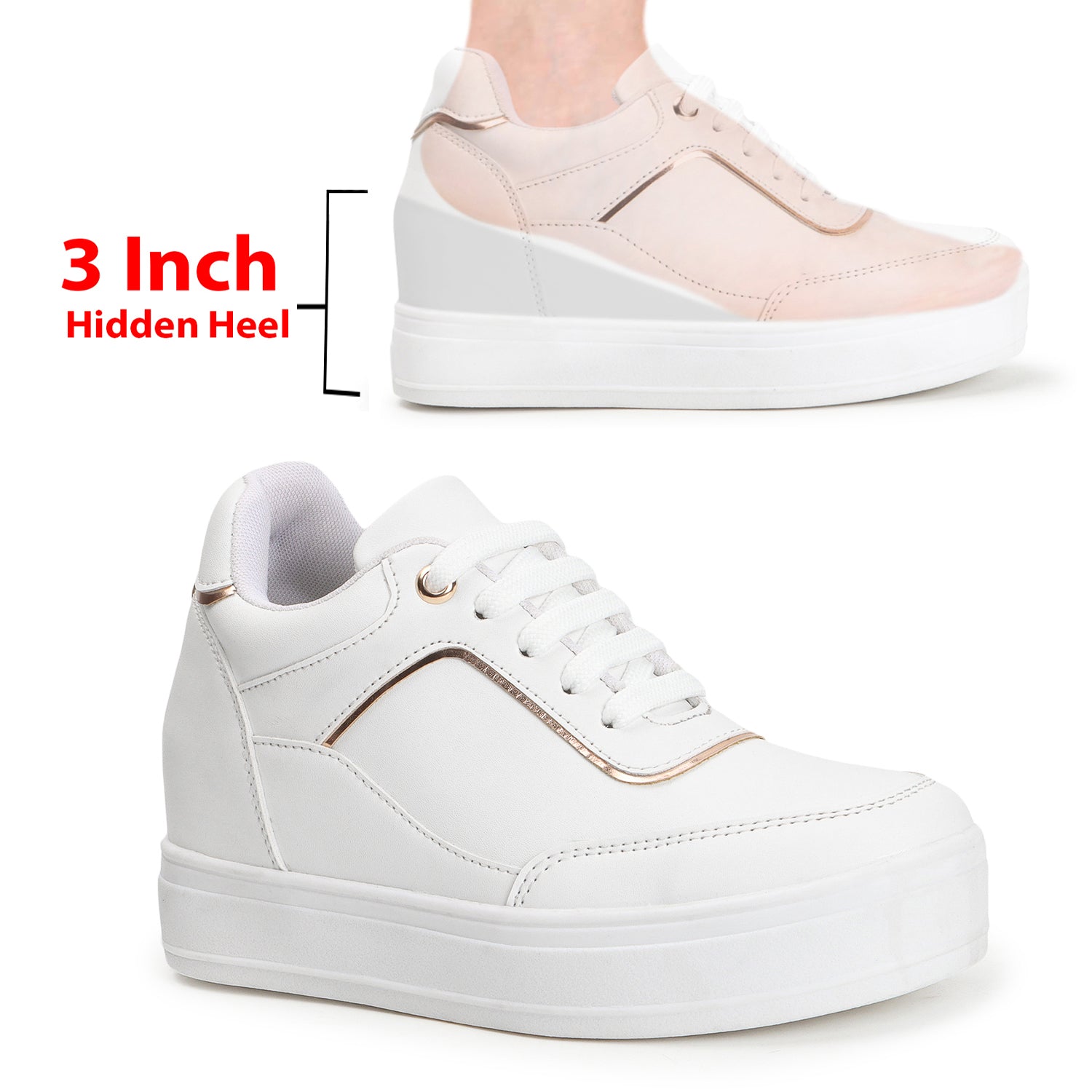 Solid Lace-Ups Lightweight Sneakers