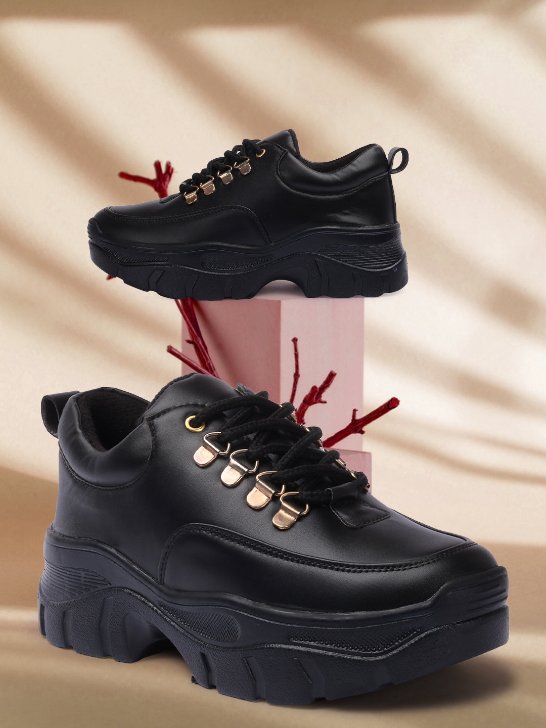 Black Chunky Sneakers