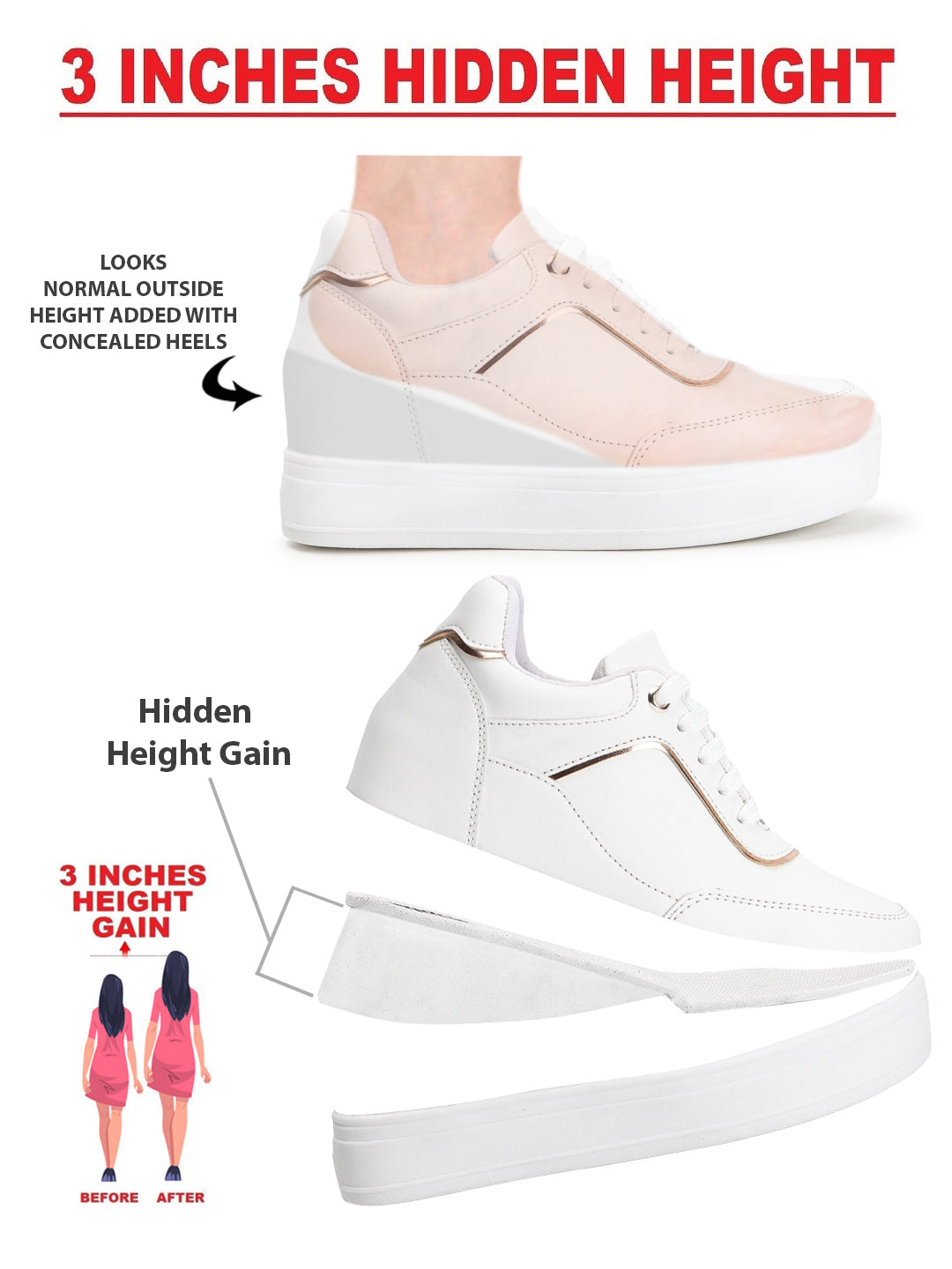 Solid Lace-Ups Lightweight Sneakers