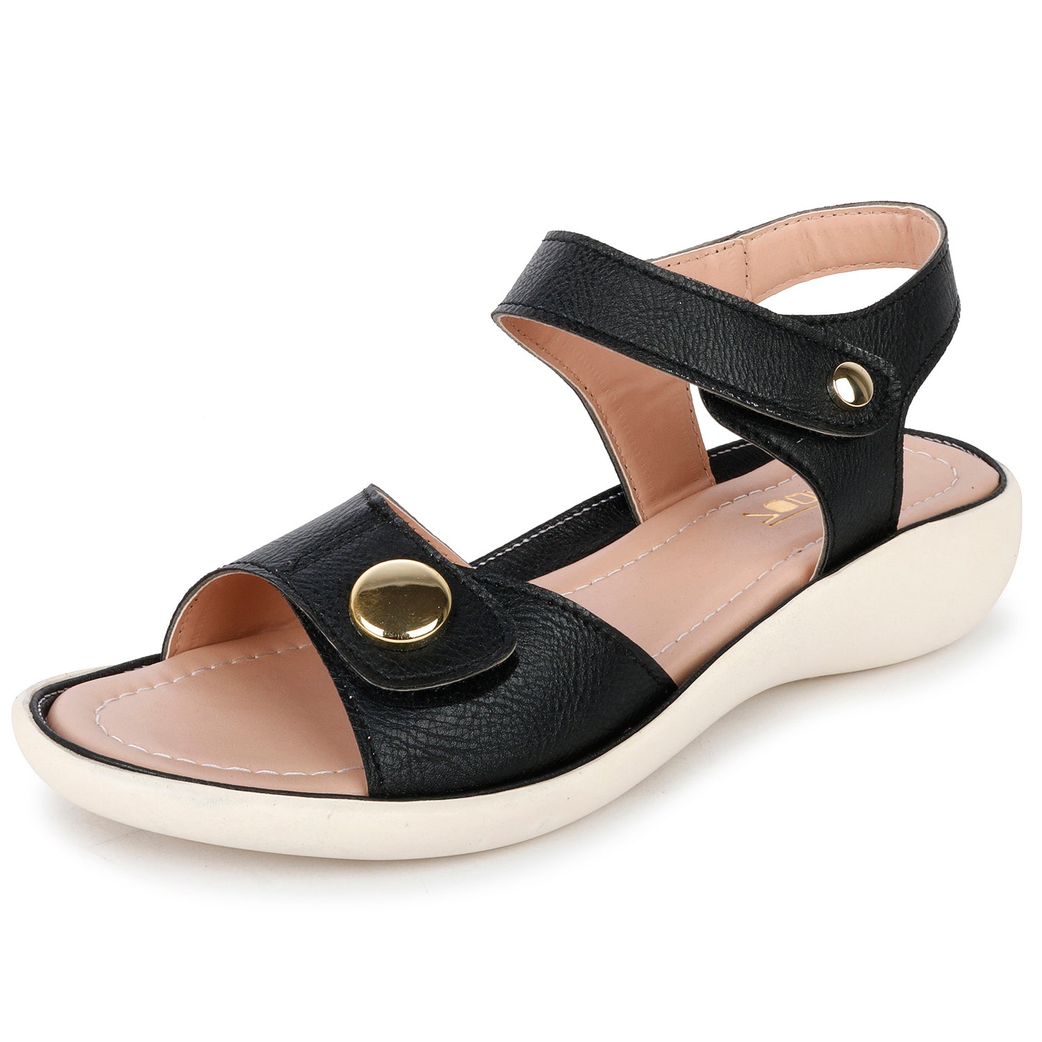 Black Open Toe Flats