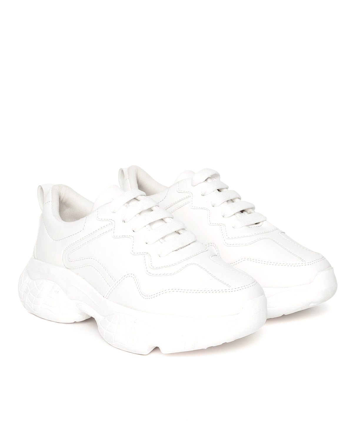 White Chunky Lightweight Sneakers