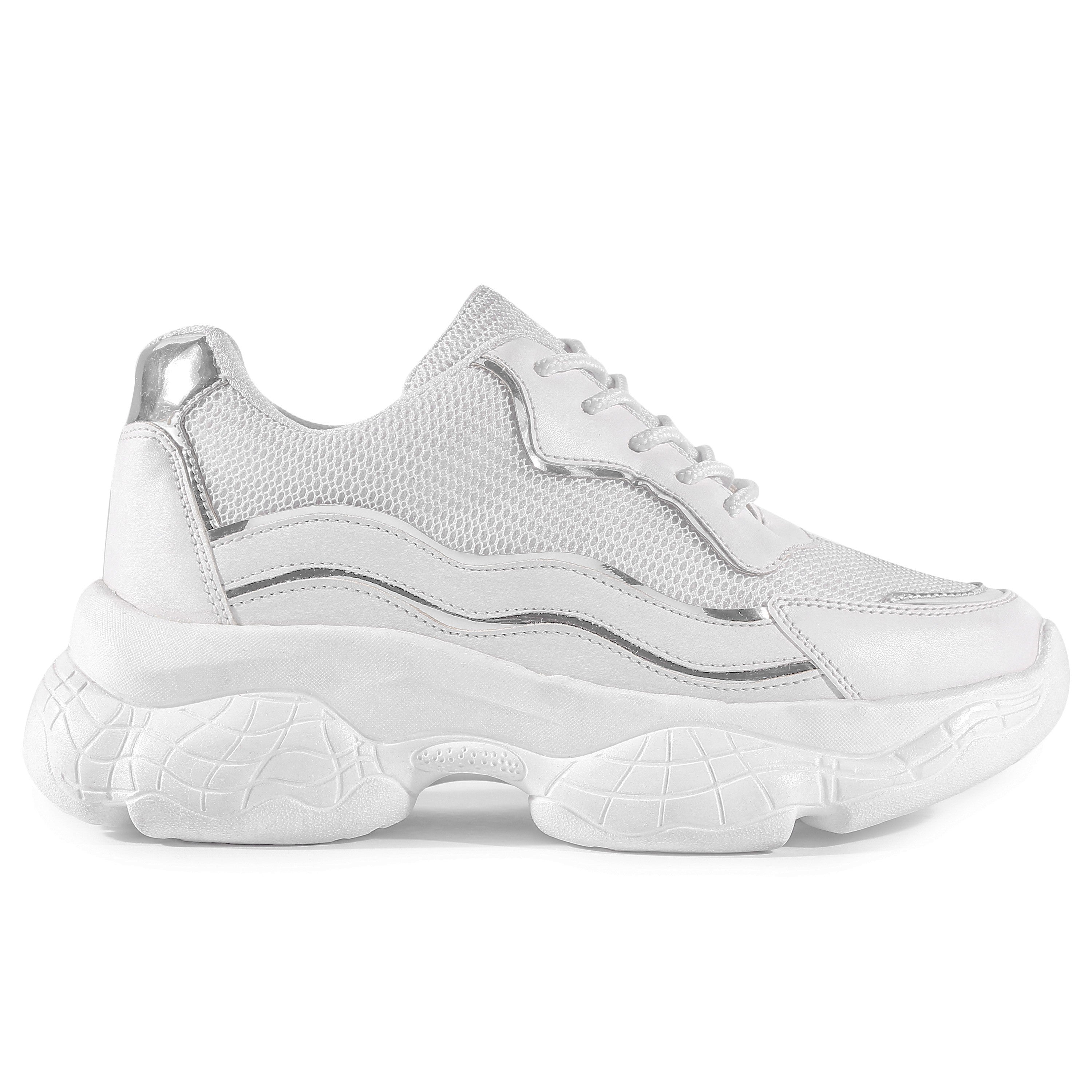 White Silver comfort Sneakers