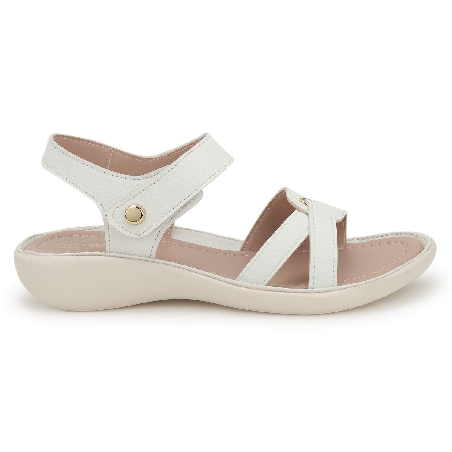 White Open Toe Flats