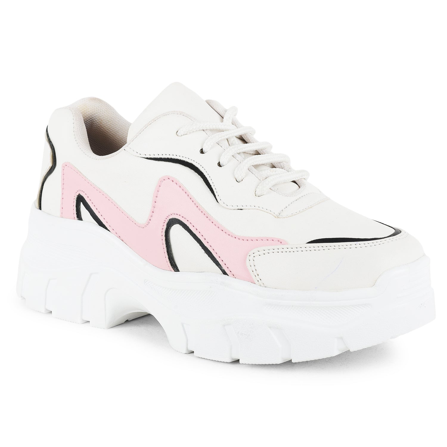 White Pink Stylish Sneakers