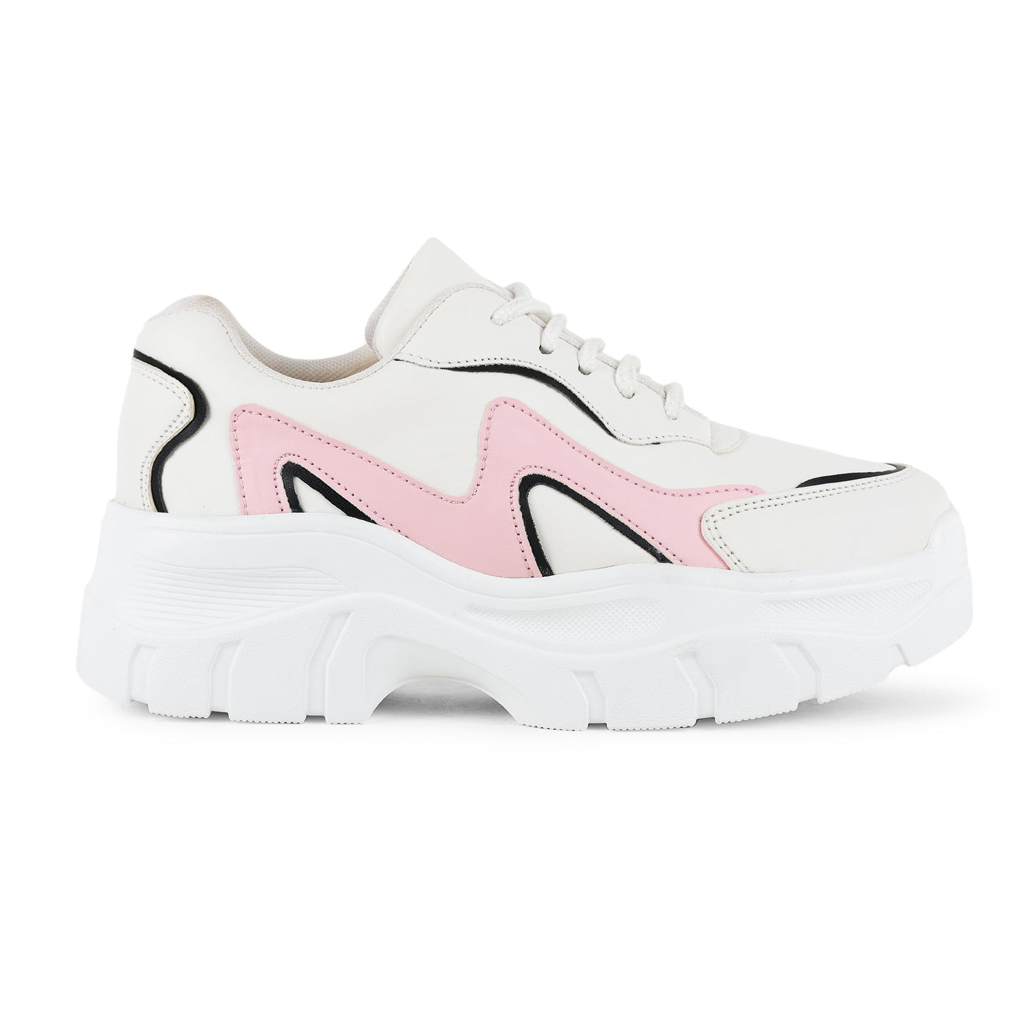 White Pink Stylish Sneakers