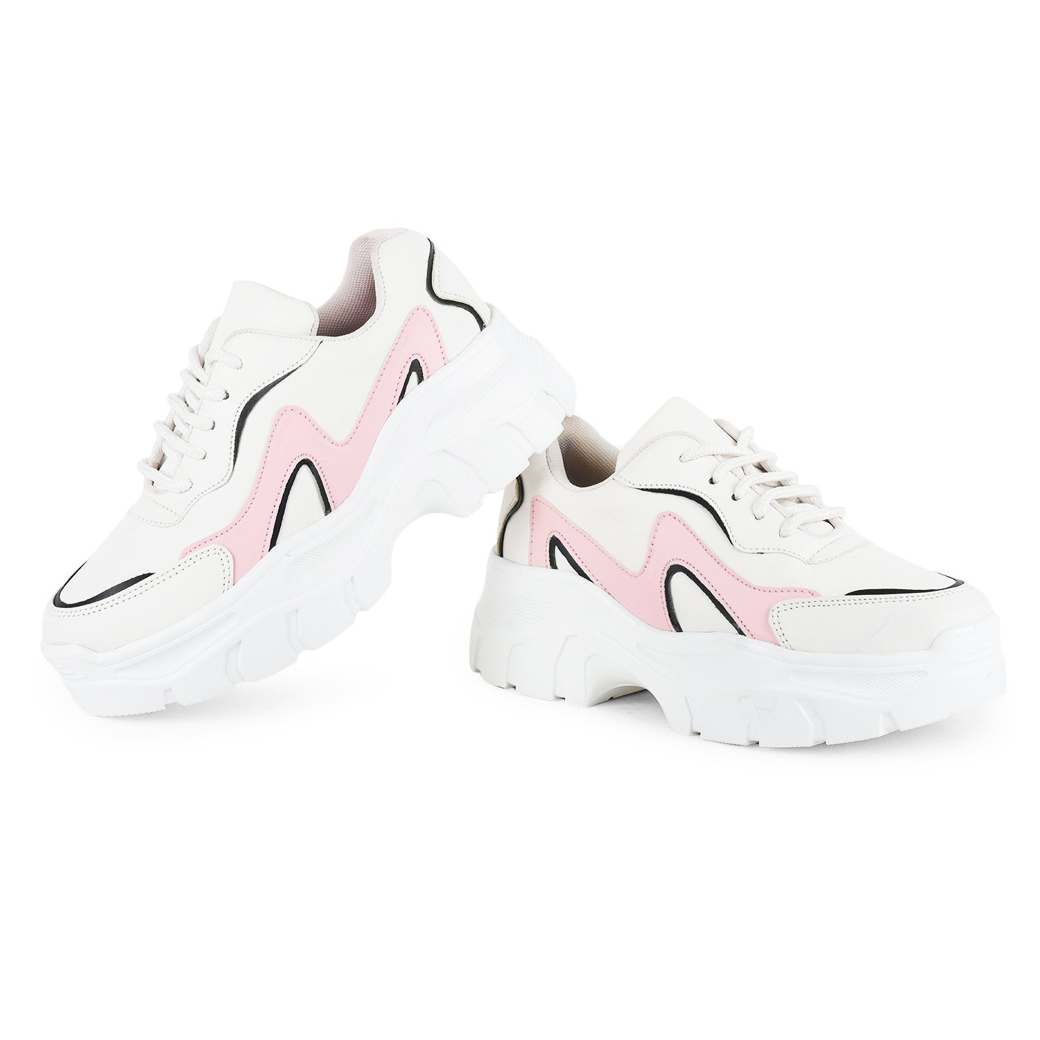White Pink Stylish Sneakers