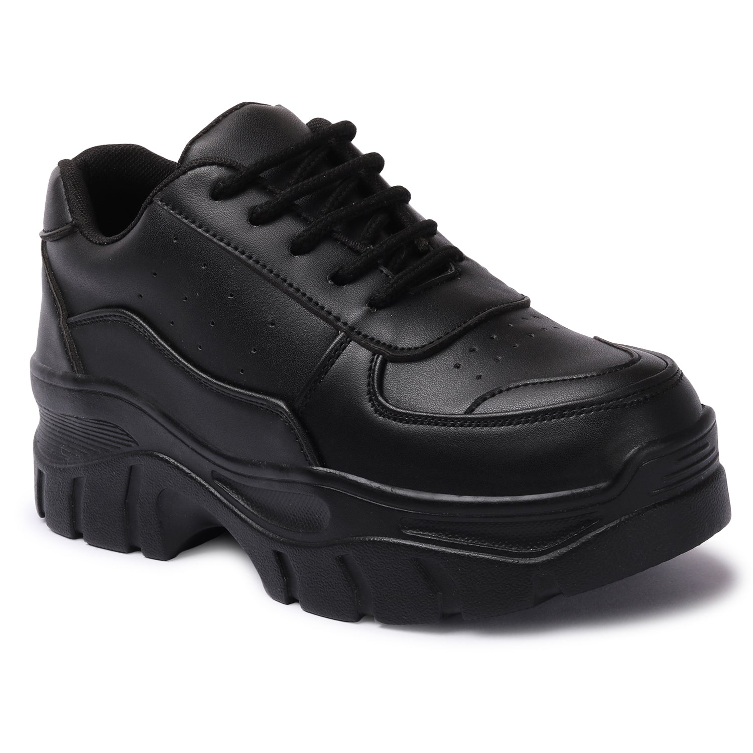 Perforated Black Sneakers