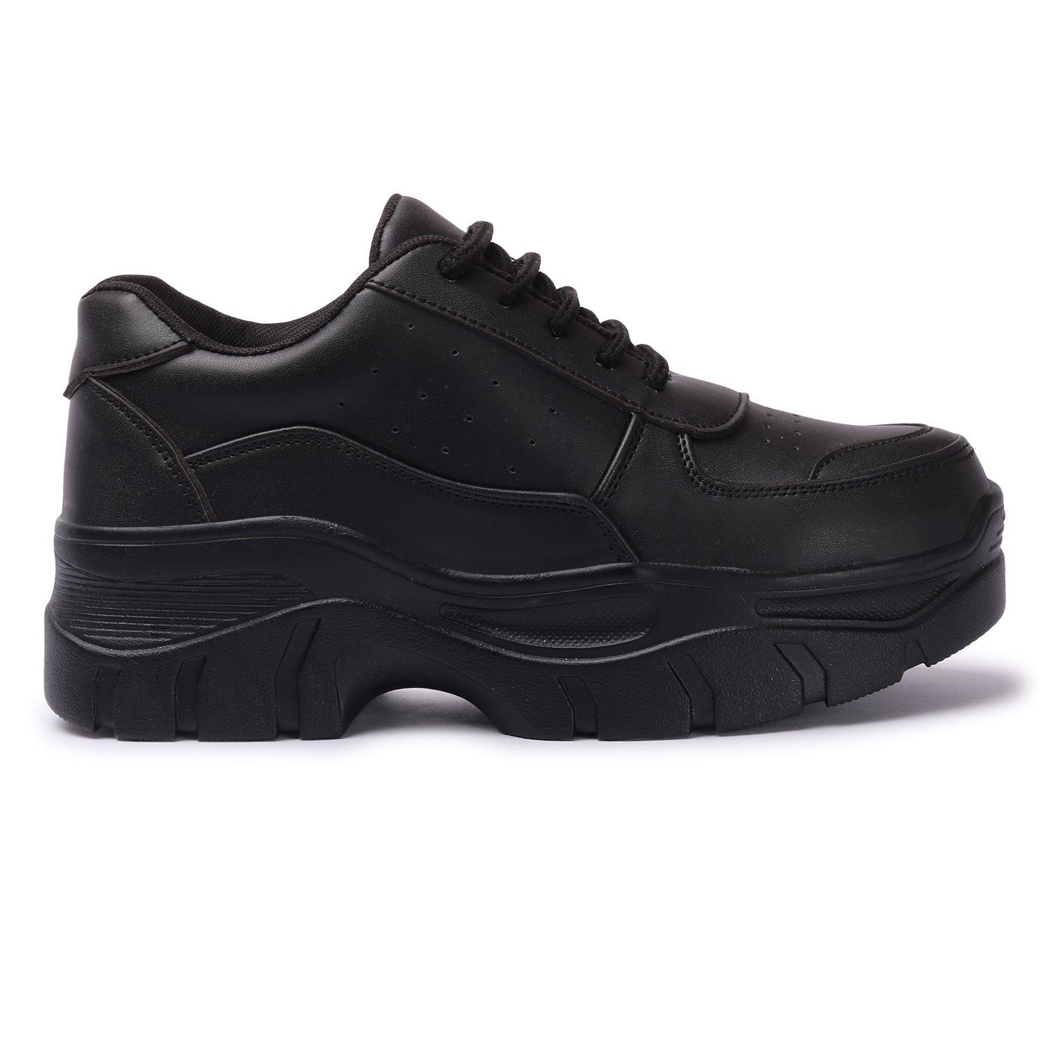 Perforated Black Sneakers