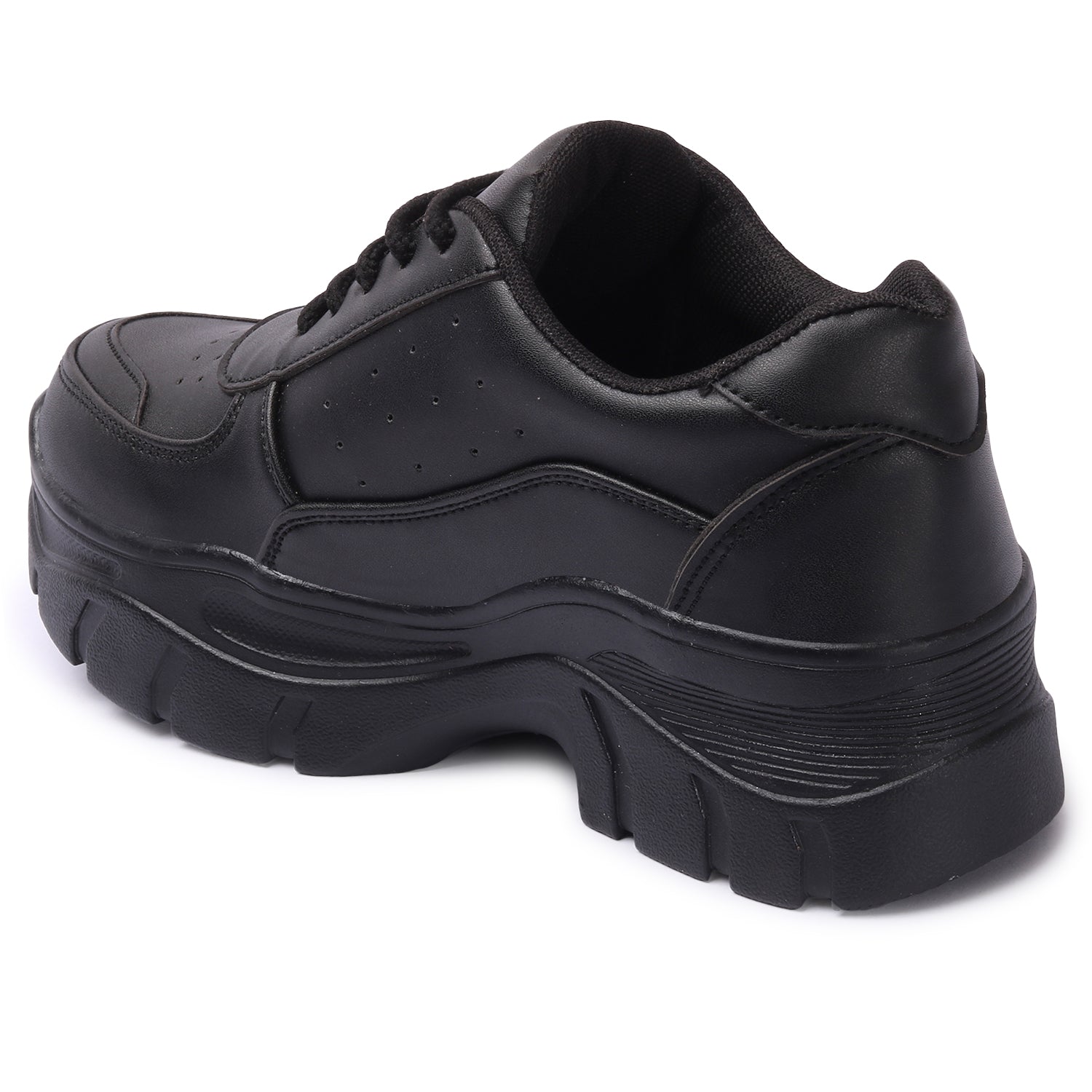 Perforated Black Sneakers