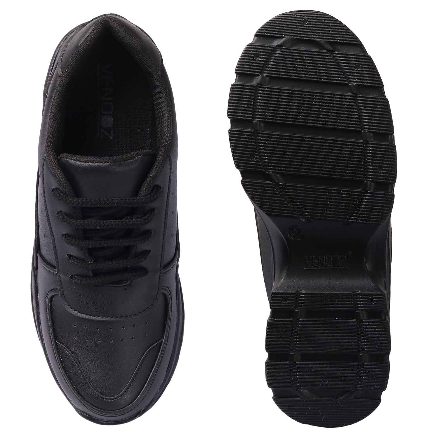 Perforated Black Sneakers