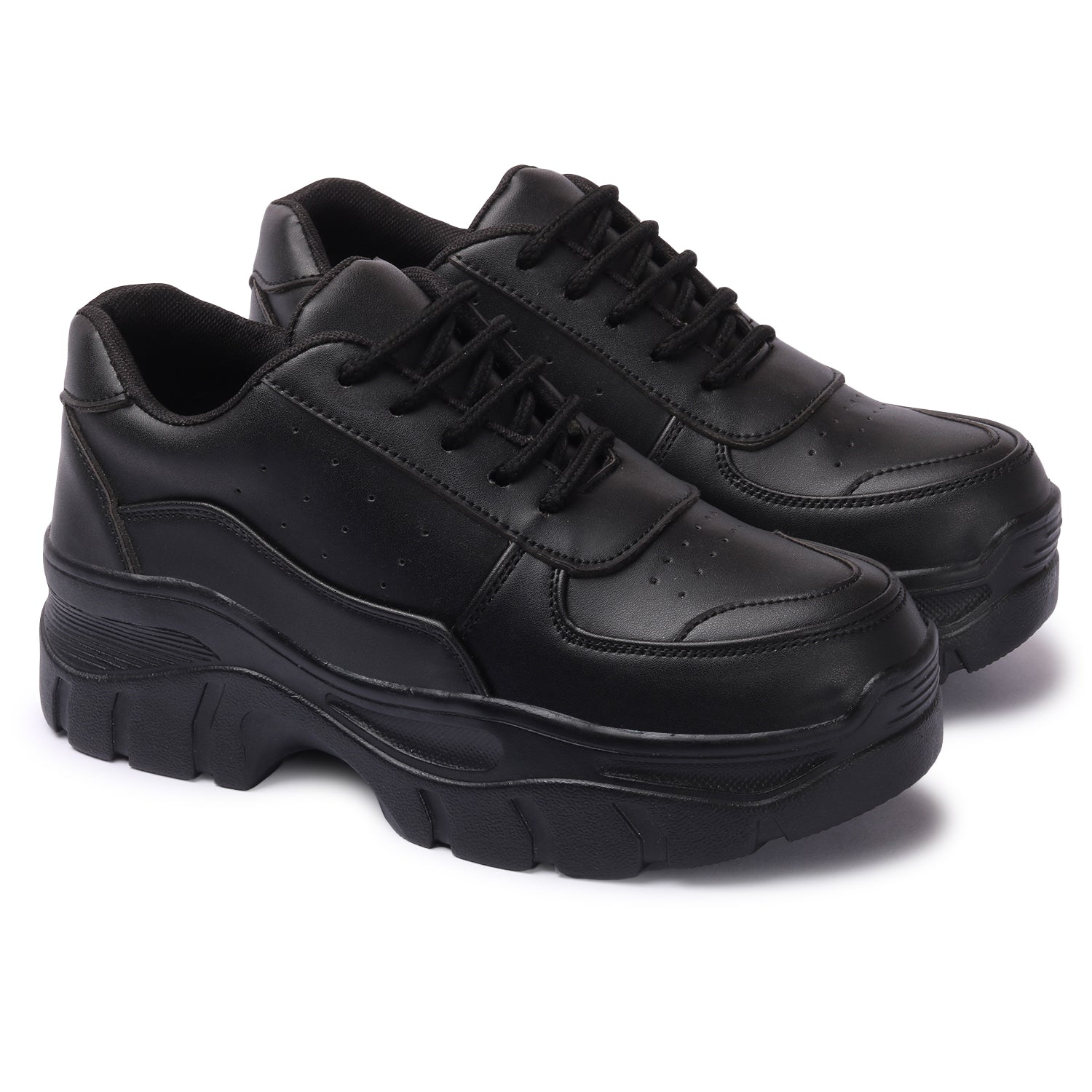Perforated Black Sneakers