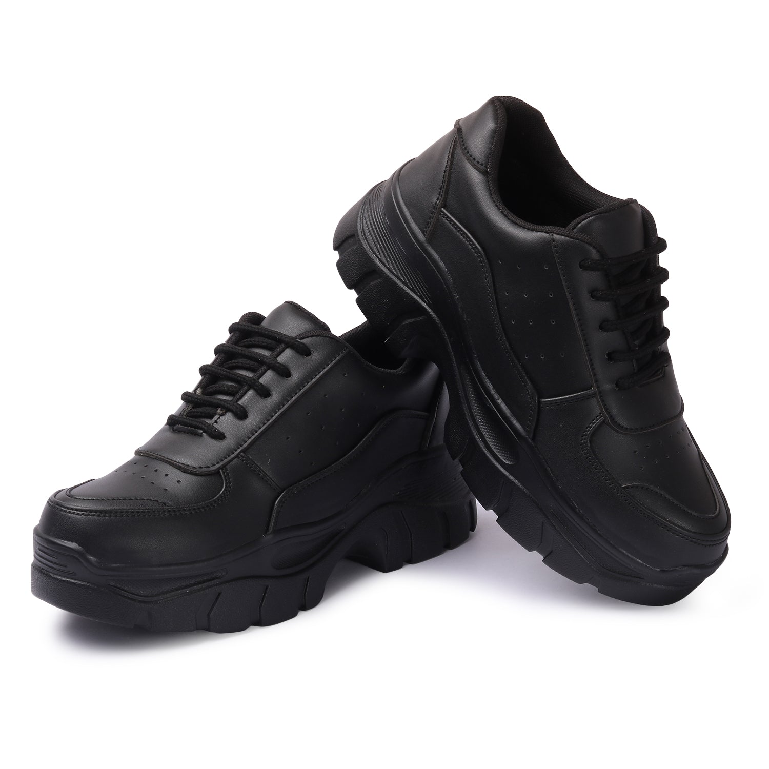 Perforated Black Sneakers