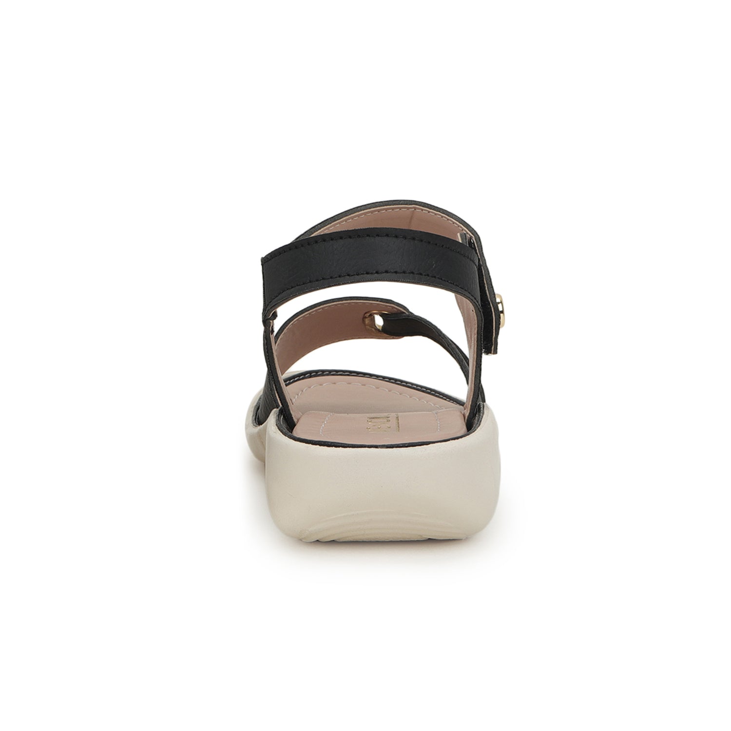 Black Solid Casual Open Toe Flats