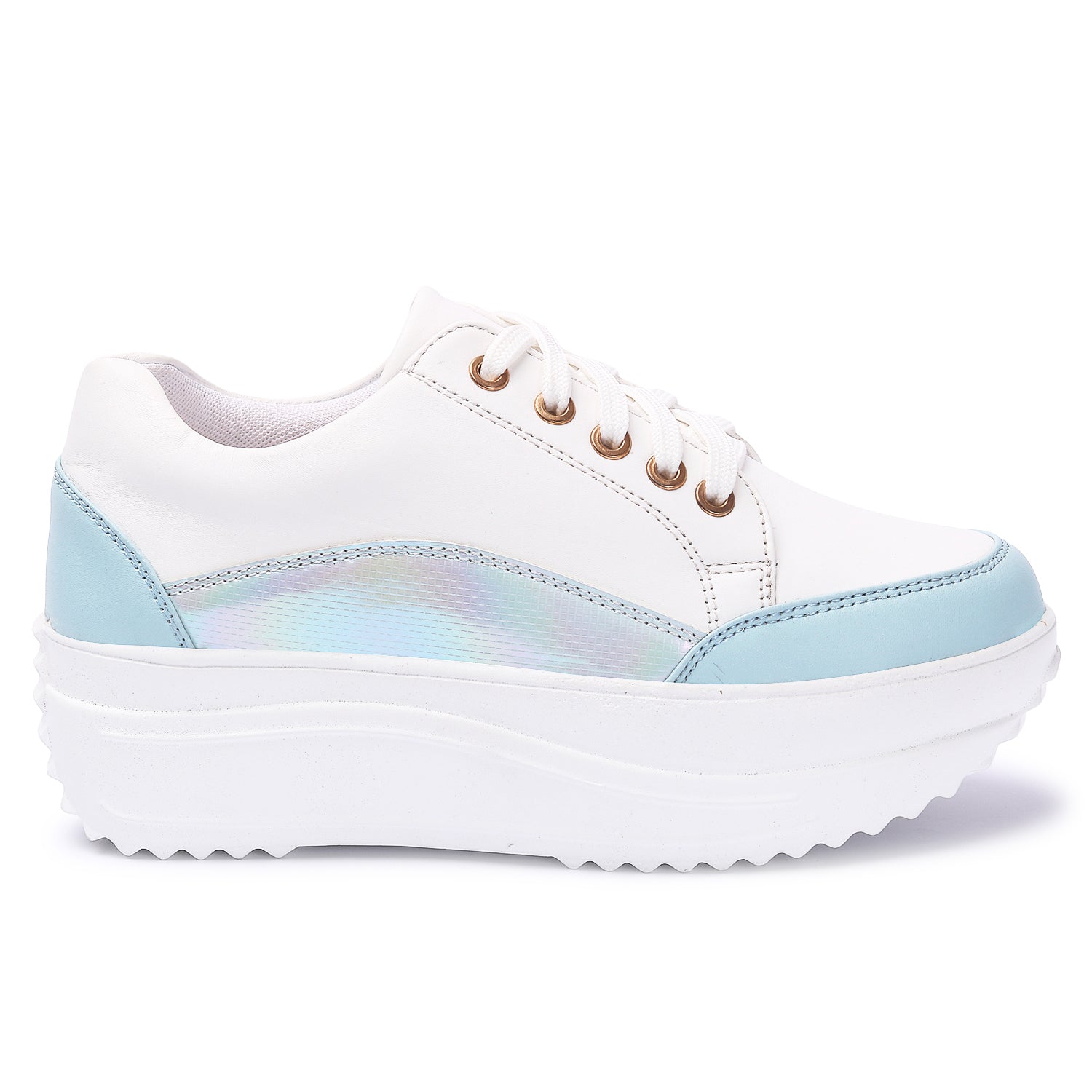 White Blue Colourblocked Sneakers
