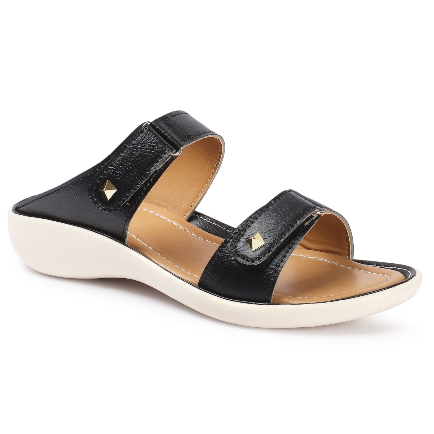 Velcro Open Toe Flats