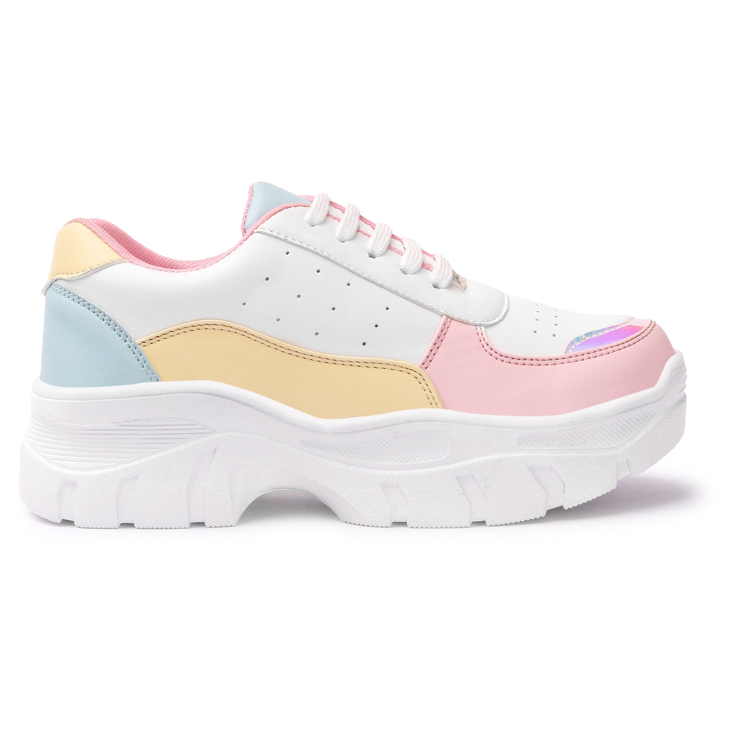 Colourblocked Pink Casual Sneakers