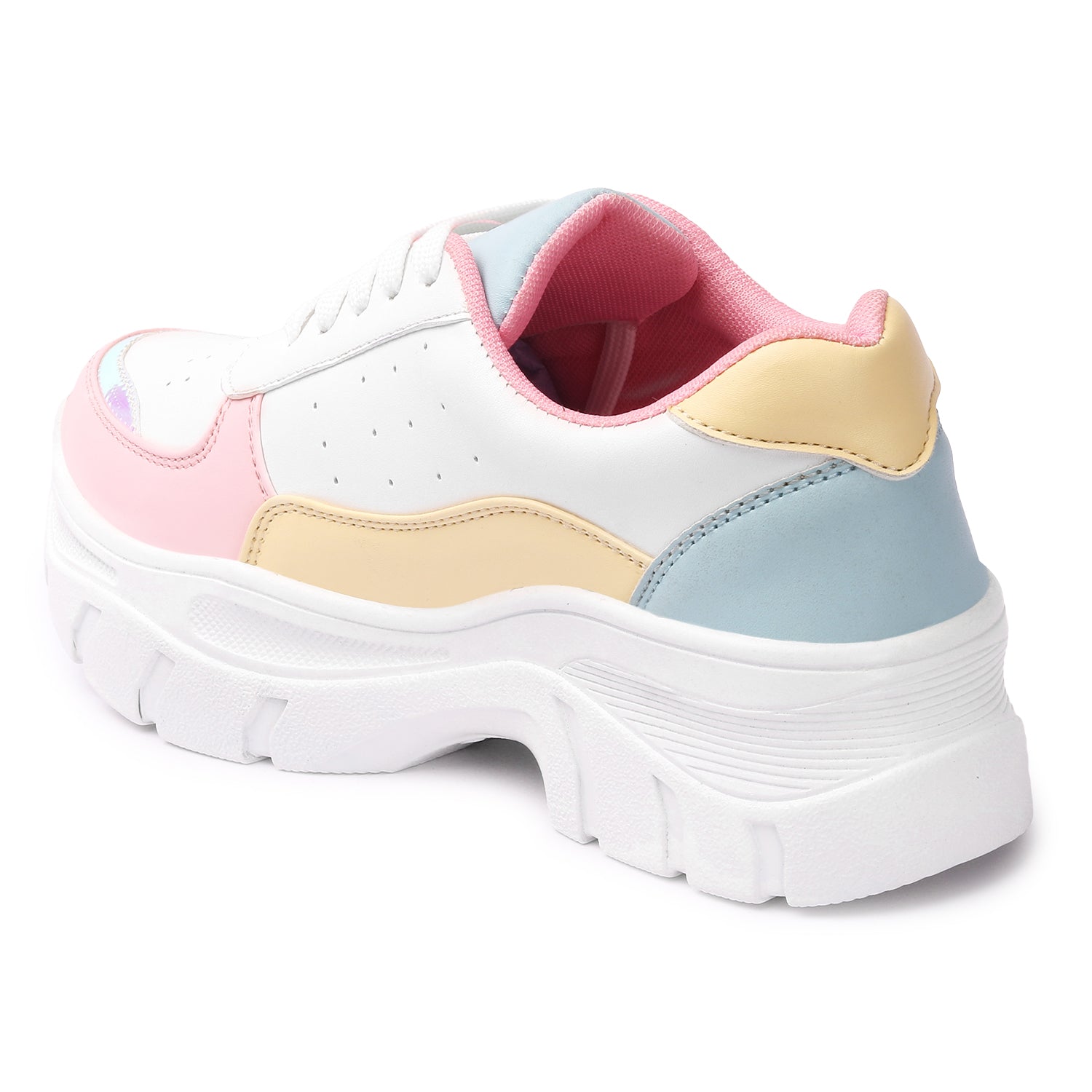 Colourblocked Pink Casual Sneakers