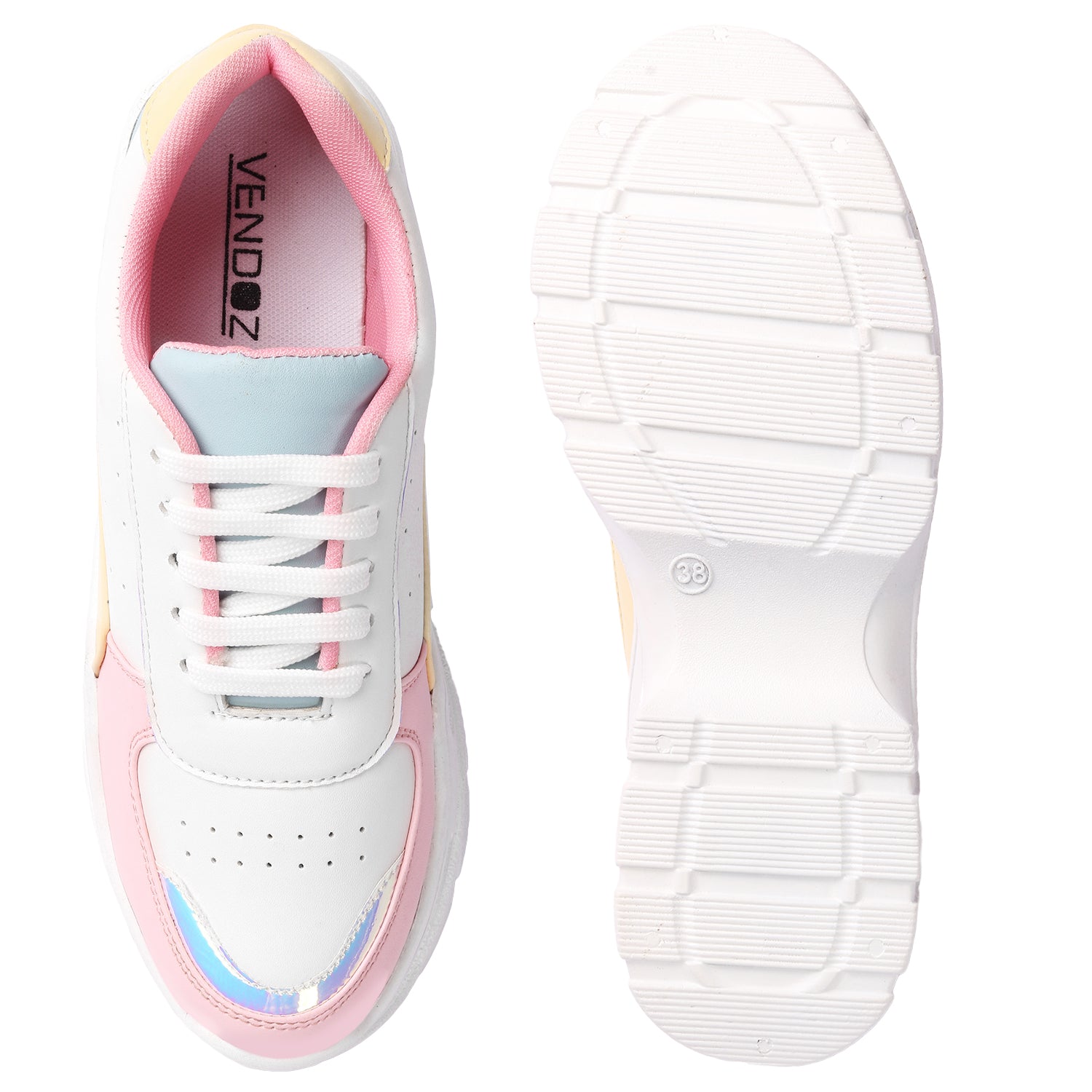 Colourblocked Pink Casual Sneakers