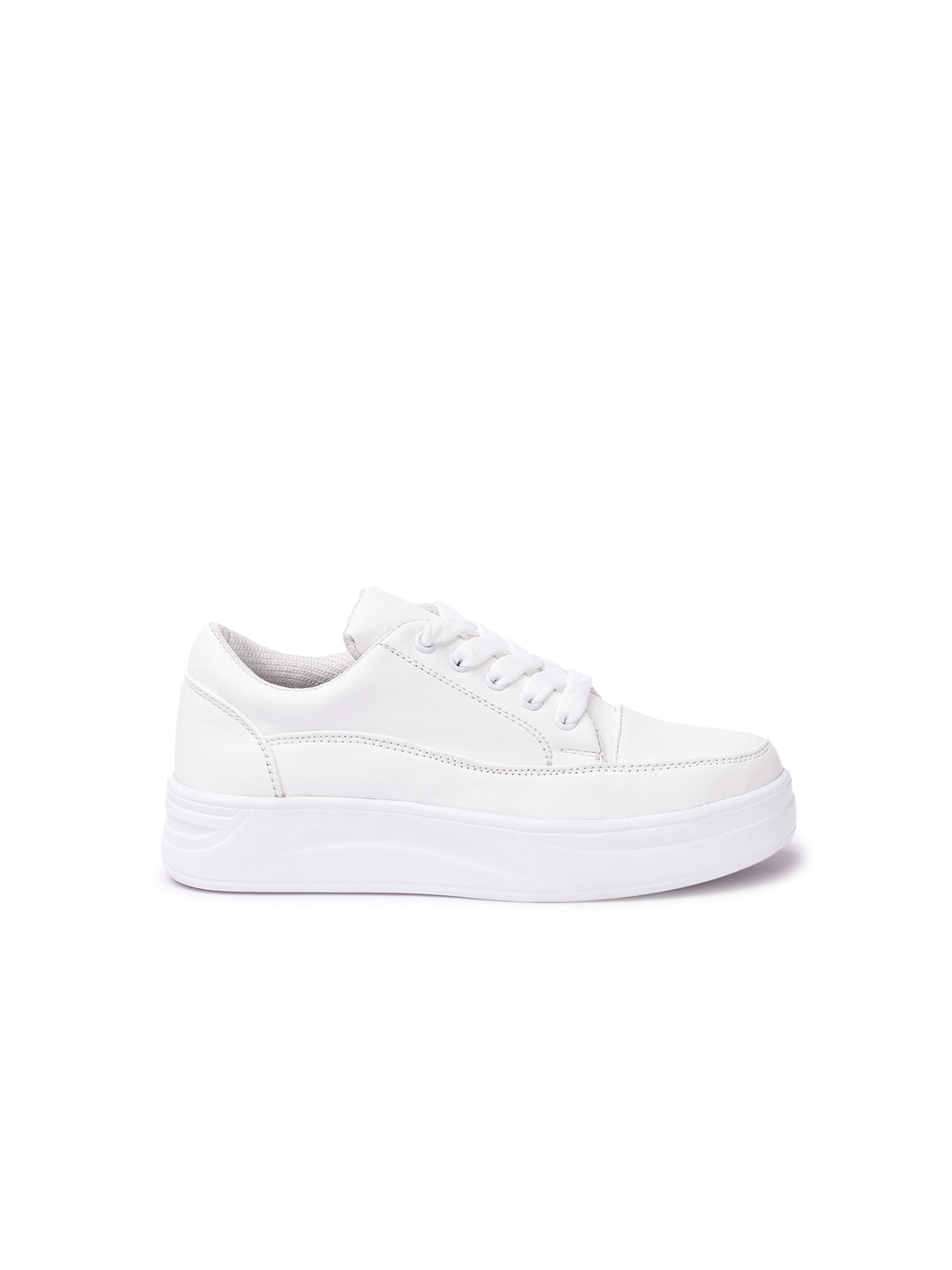 White Solid Sneakers
