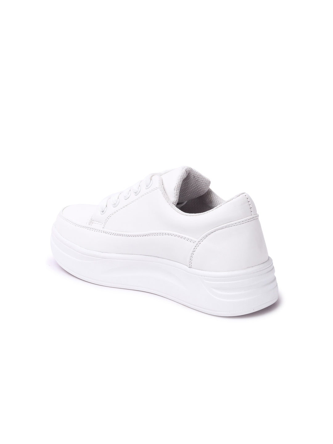 White Solid Sneakers