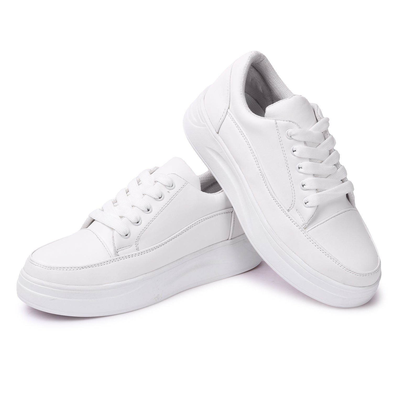 White Solid Sneakers