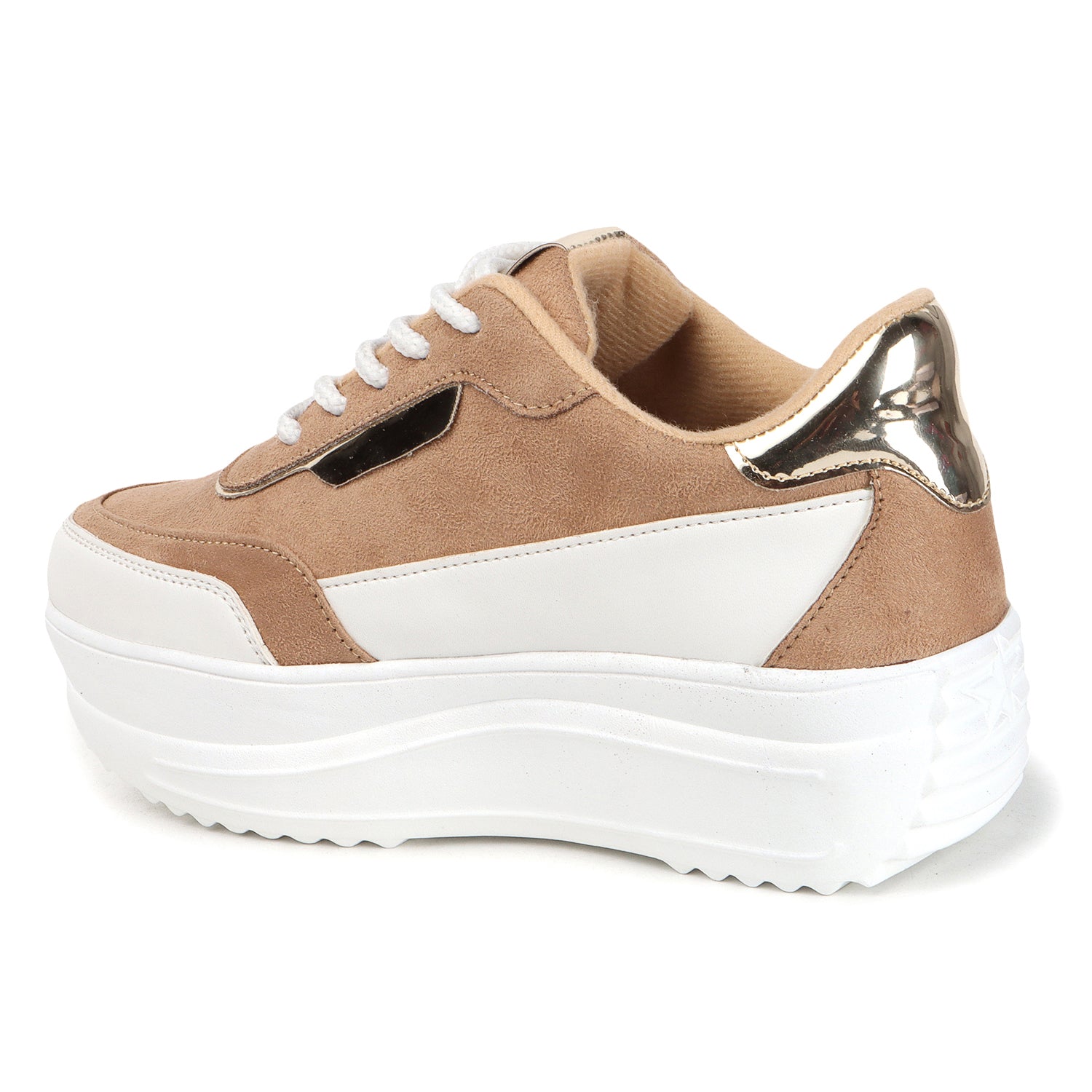 Round Toe Comfort Insole Brown Lightweight Sneakers