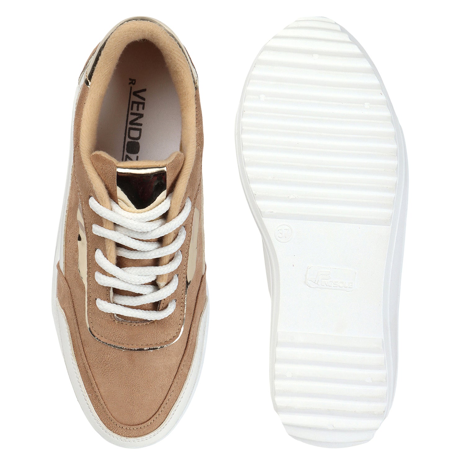 Round Toe Comfort Insole Brown Lightweight Sneakers