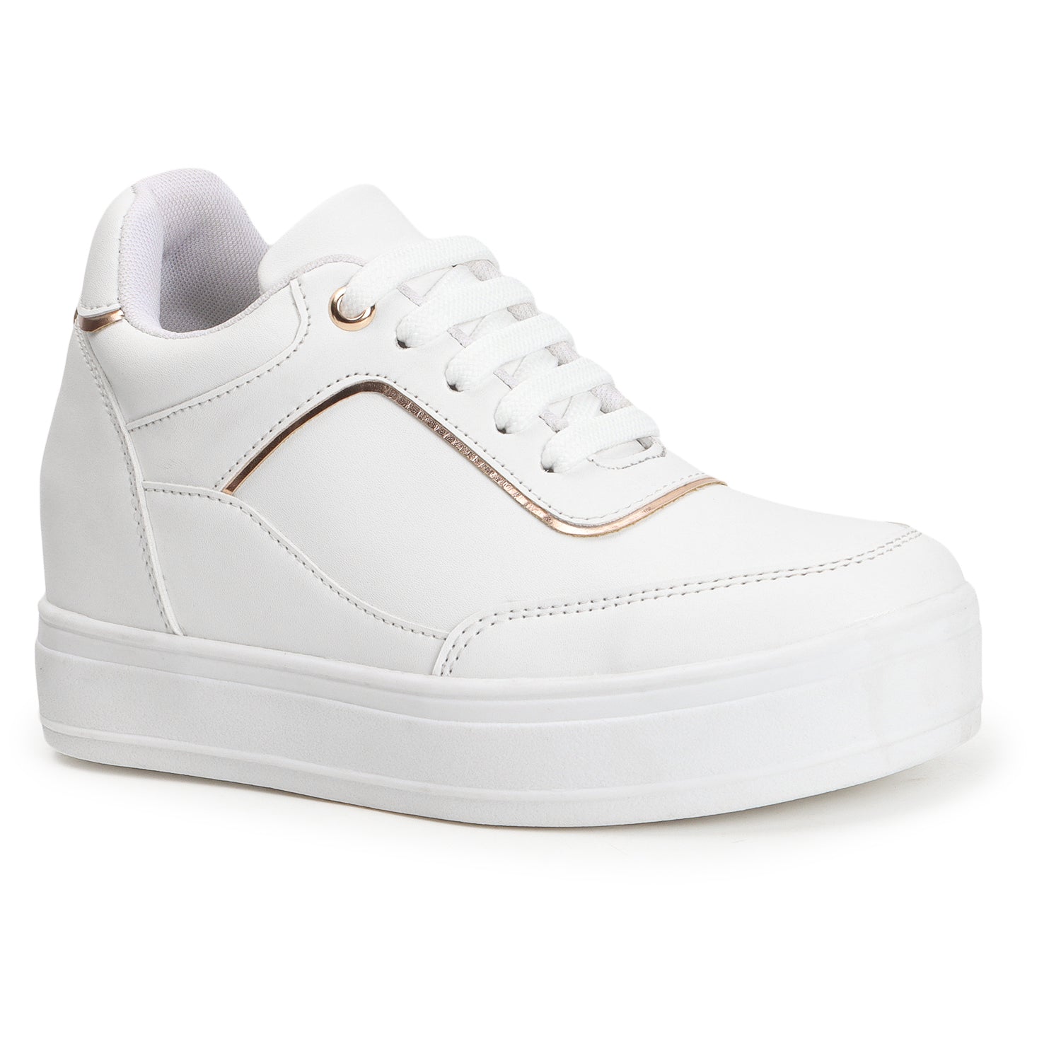 Solid Lace-Ups Lightweight Sneakers
