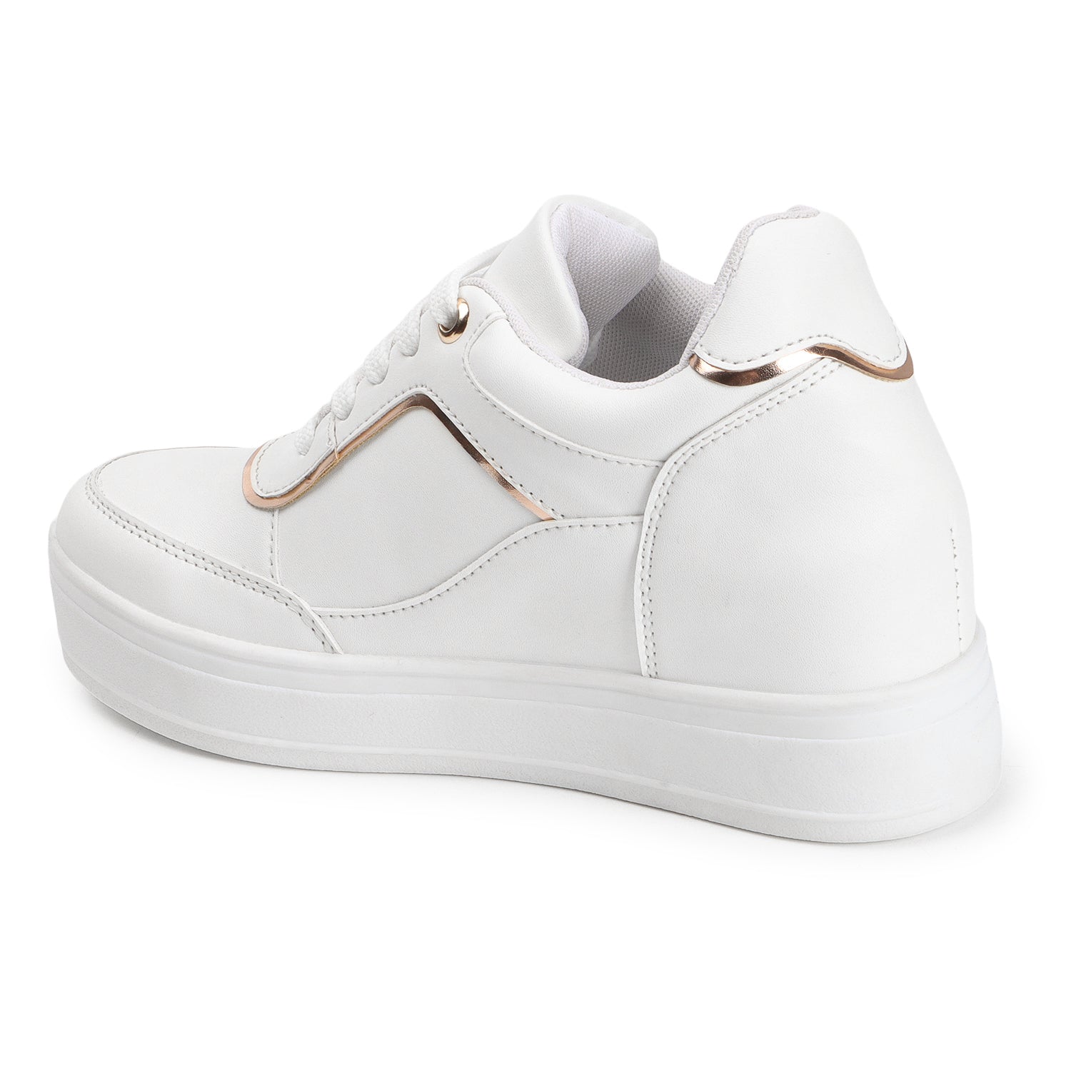 Solid Lace-Ups Lightweight Sneakers