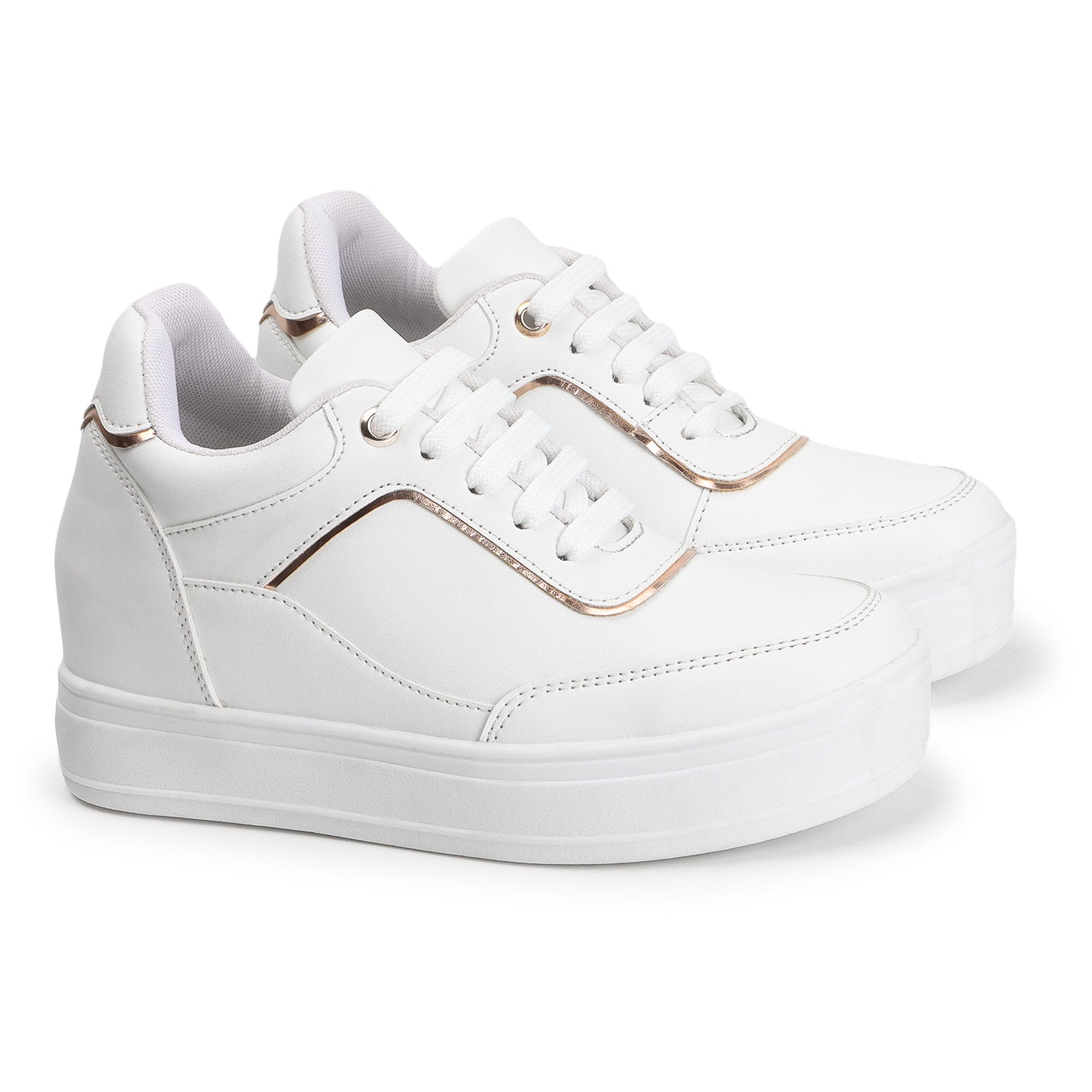 Solid Lace-Ups Lightweight Sneakers