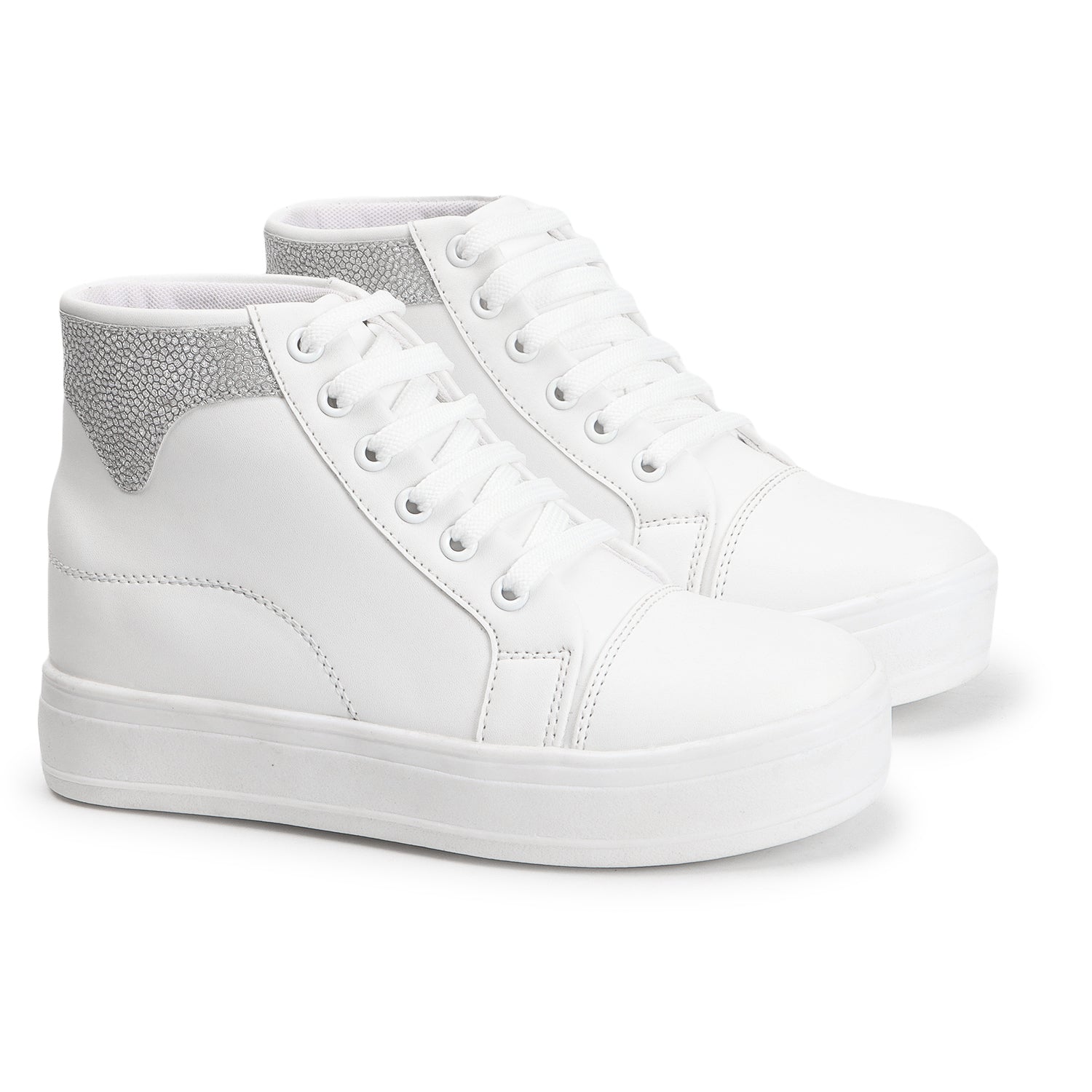 Solid Lace-Ups Lightweight Sneakers