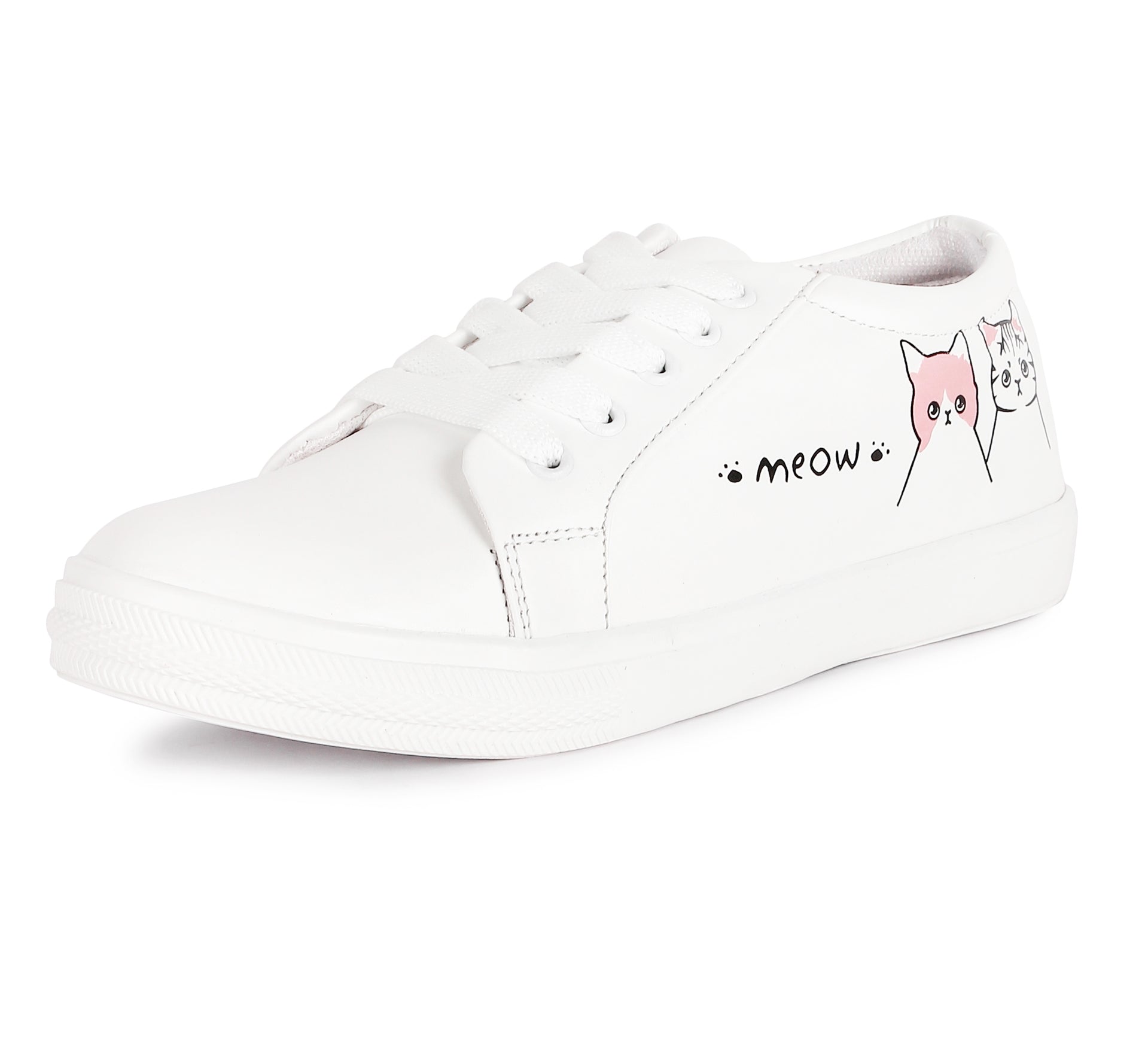 White Printed Lightweight Sneakers