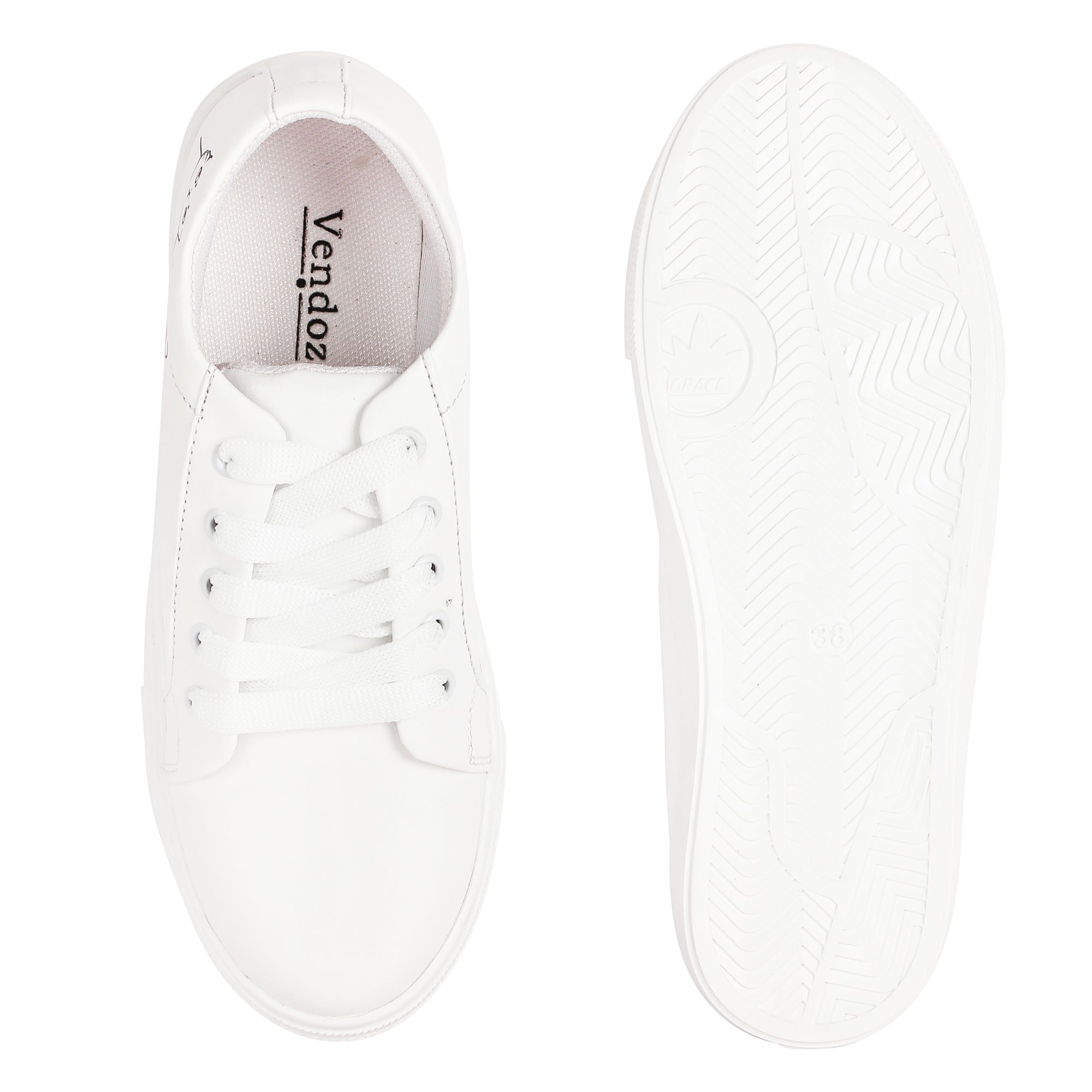 White Printed Lightweight Sneakers