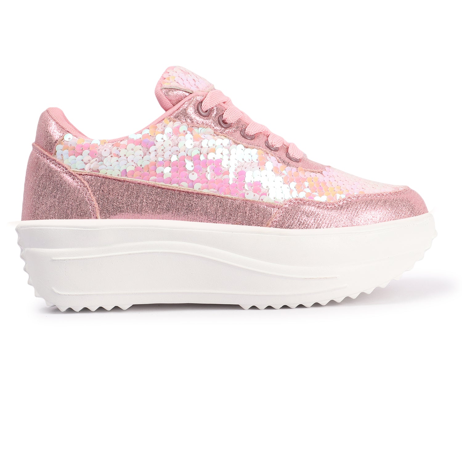Colourblocked Embellished Pink Sneakers