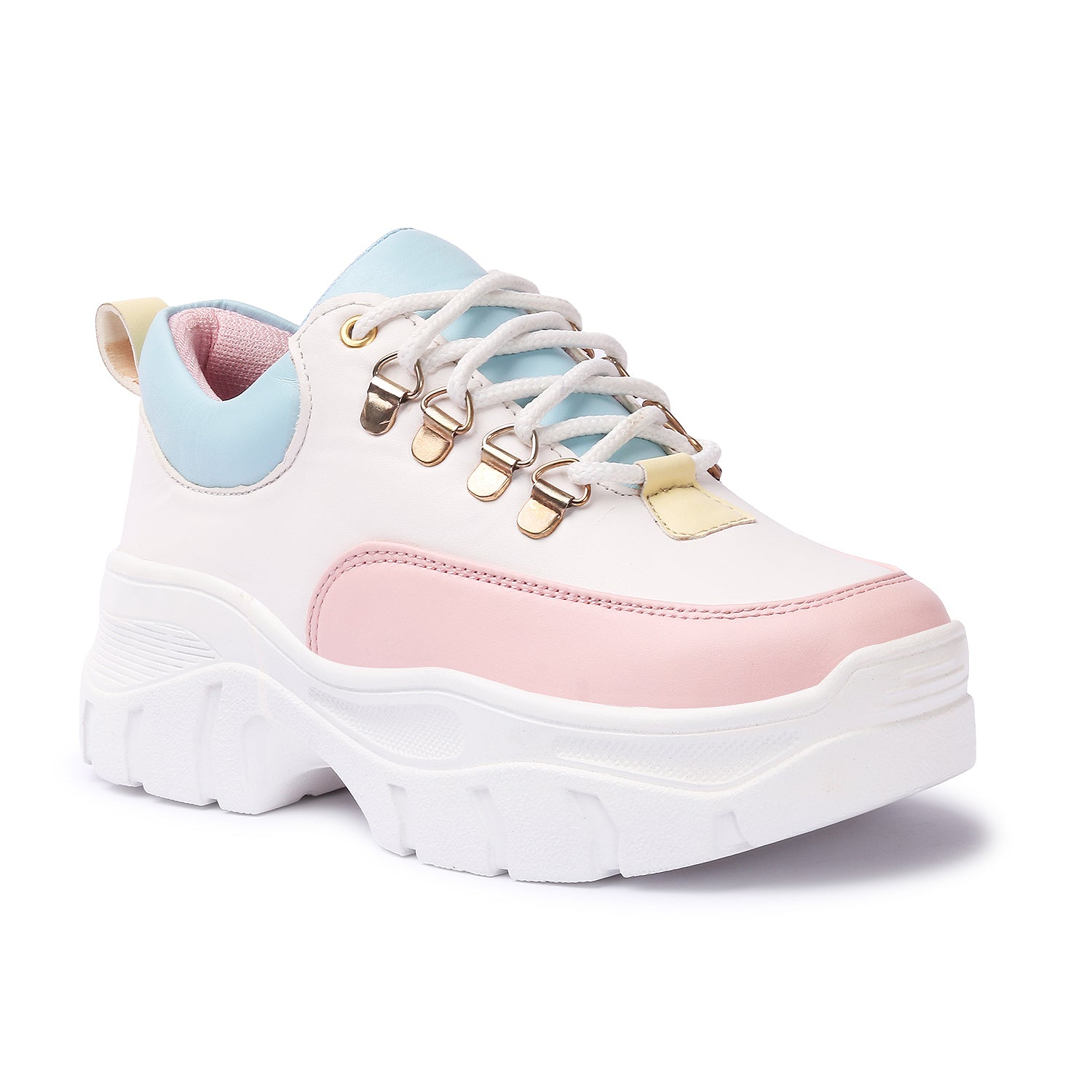 Pink Colourblocked Sneakers