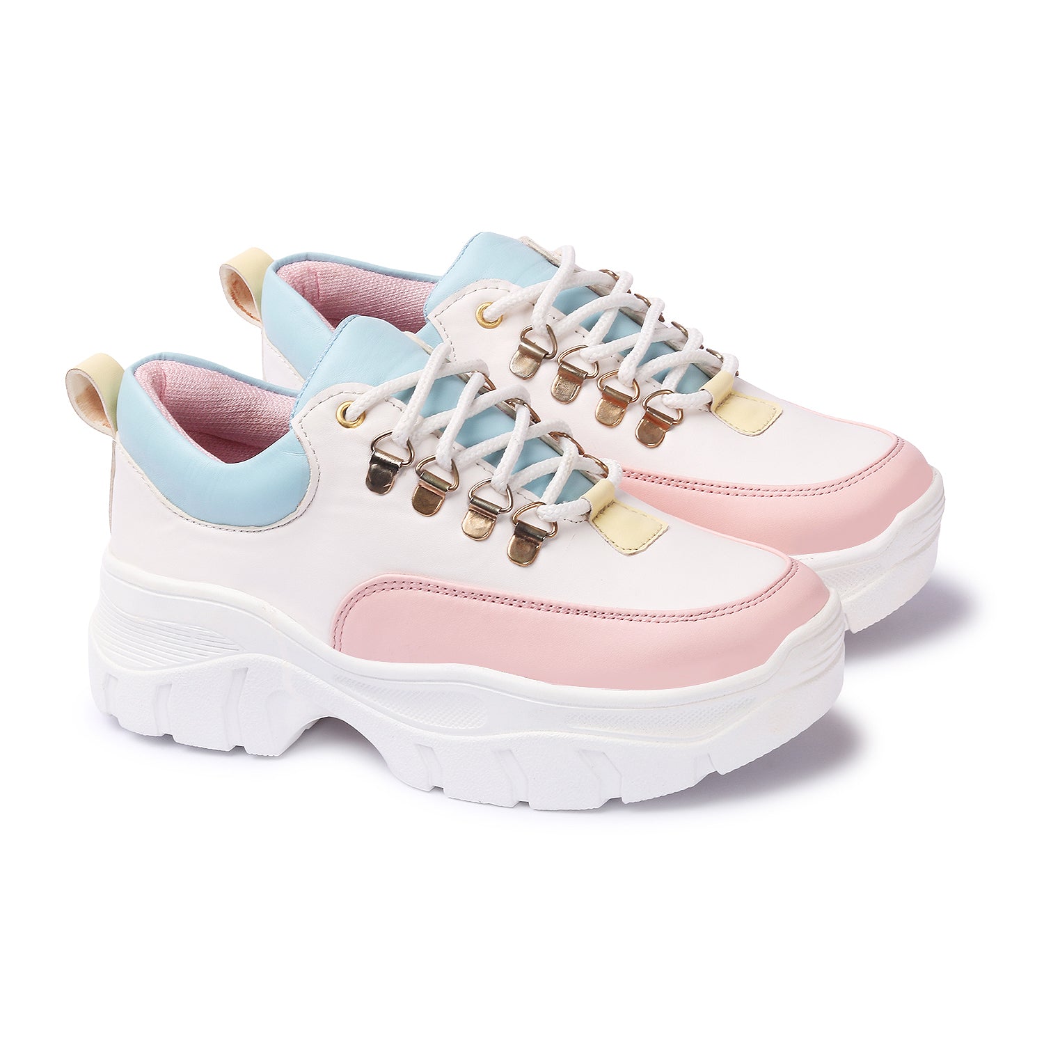 Pink Colourblocked Sneakers