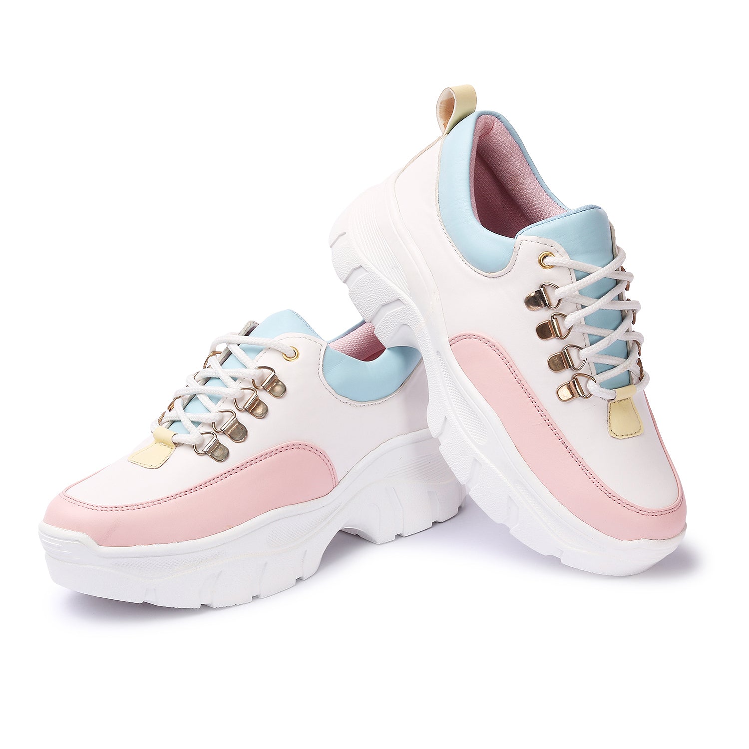 Pink Colourblocked Sneakers