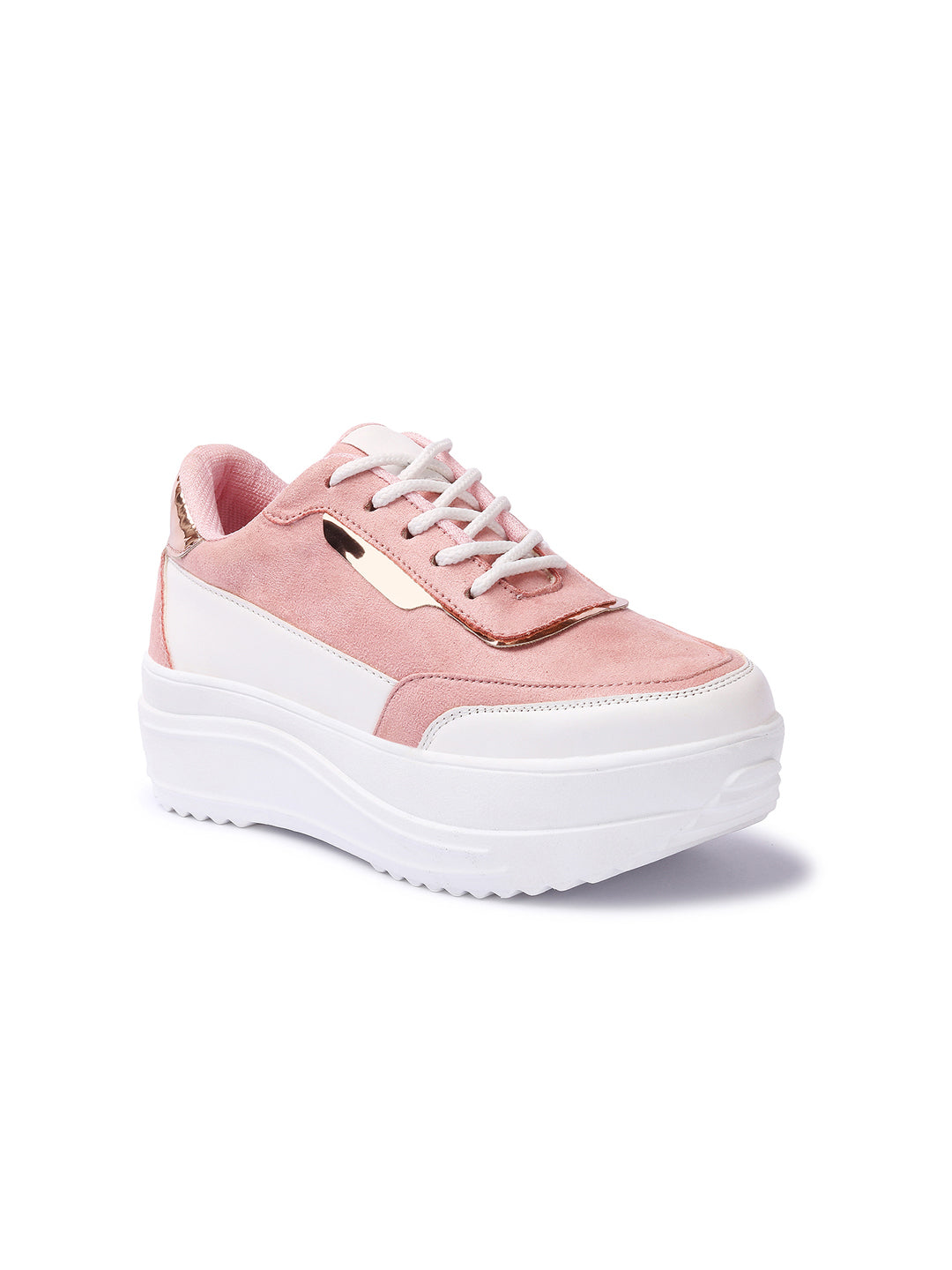 White and Pink Sneakers