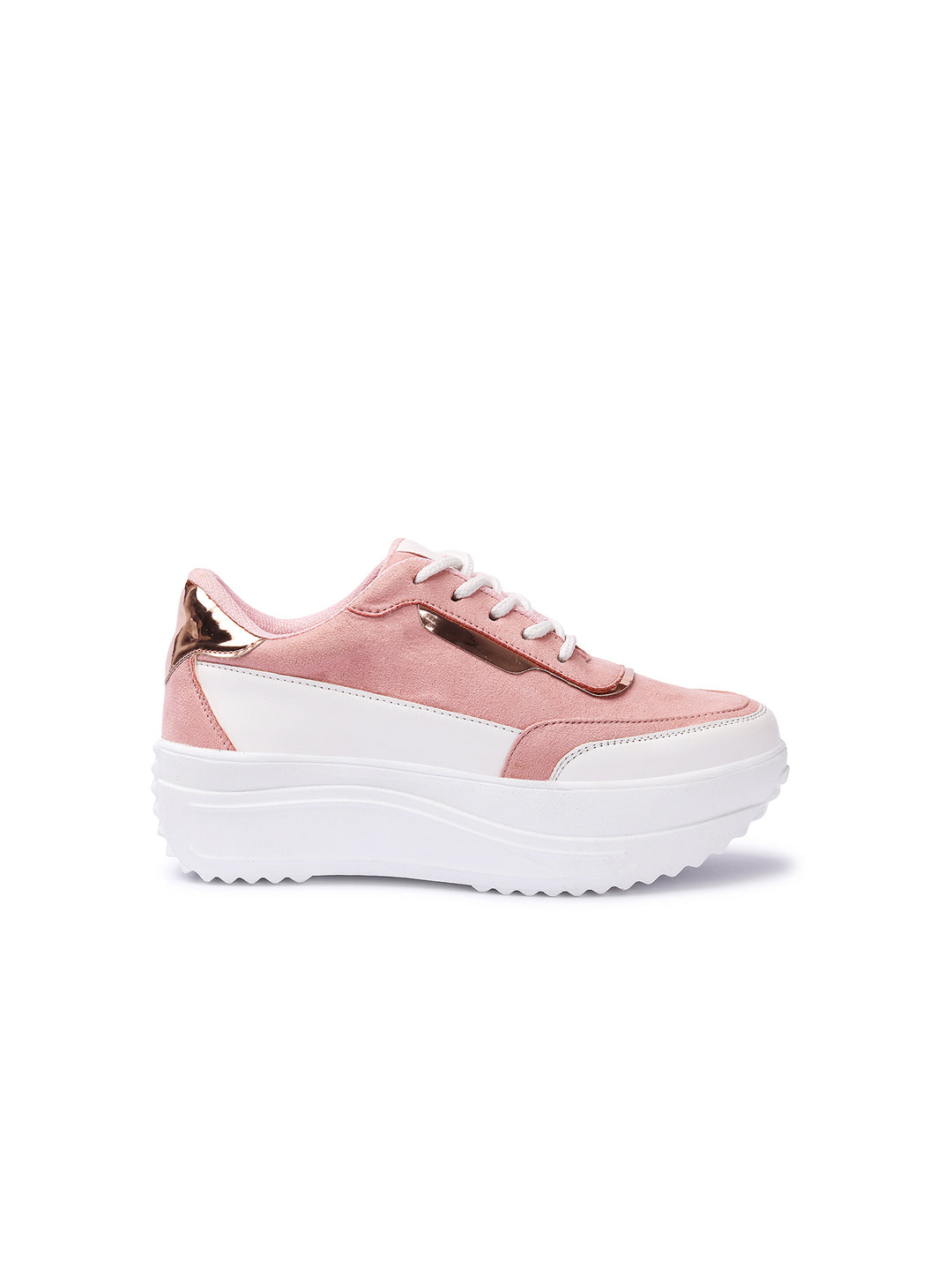 White and Pink Sneakers
