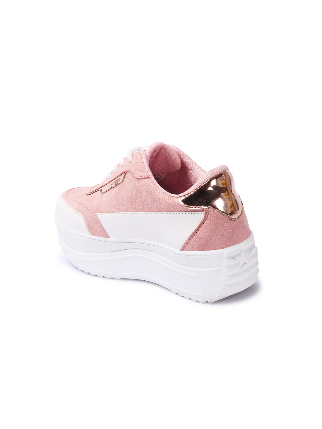 White and Pink Sneakers