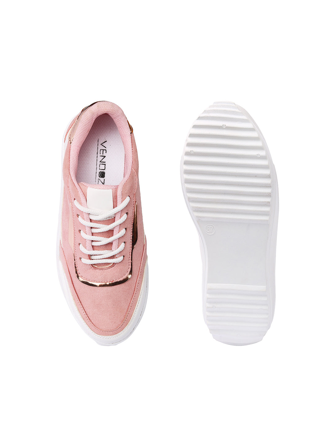 White and Pink Sneakers