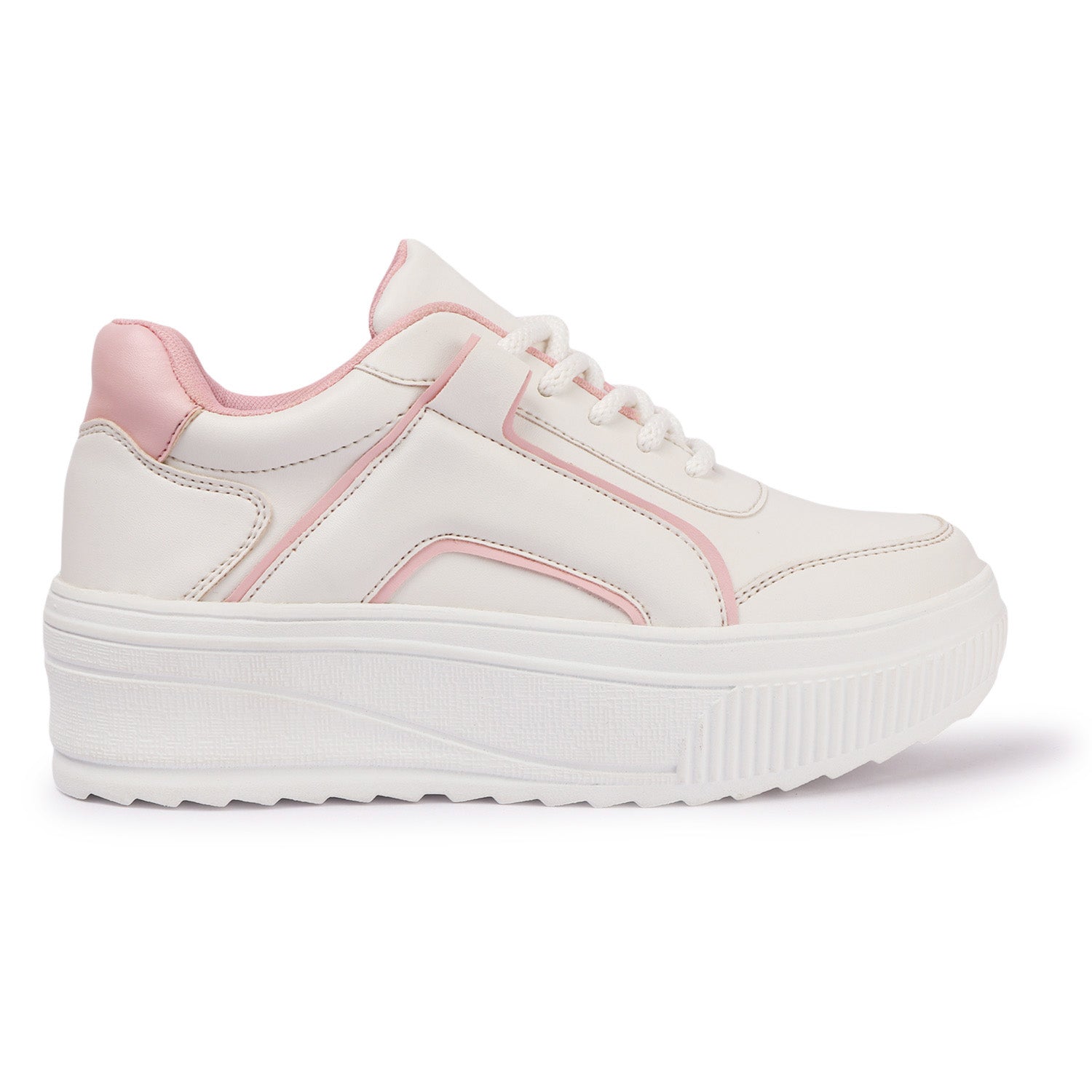 White Pink Chunky Sneakers