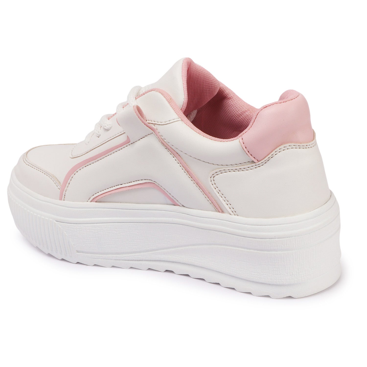 White Pink Chunky Sneakers