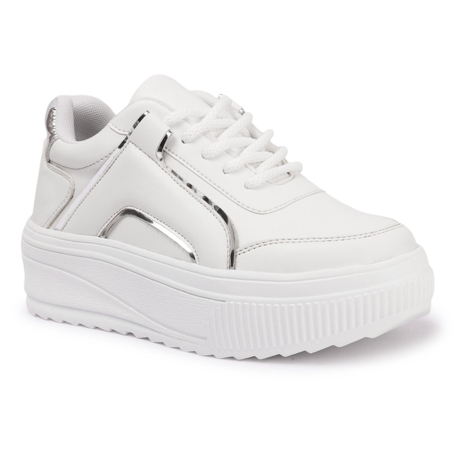 White Silver Chunky Sneakers