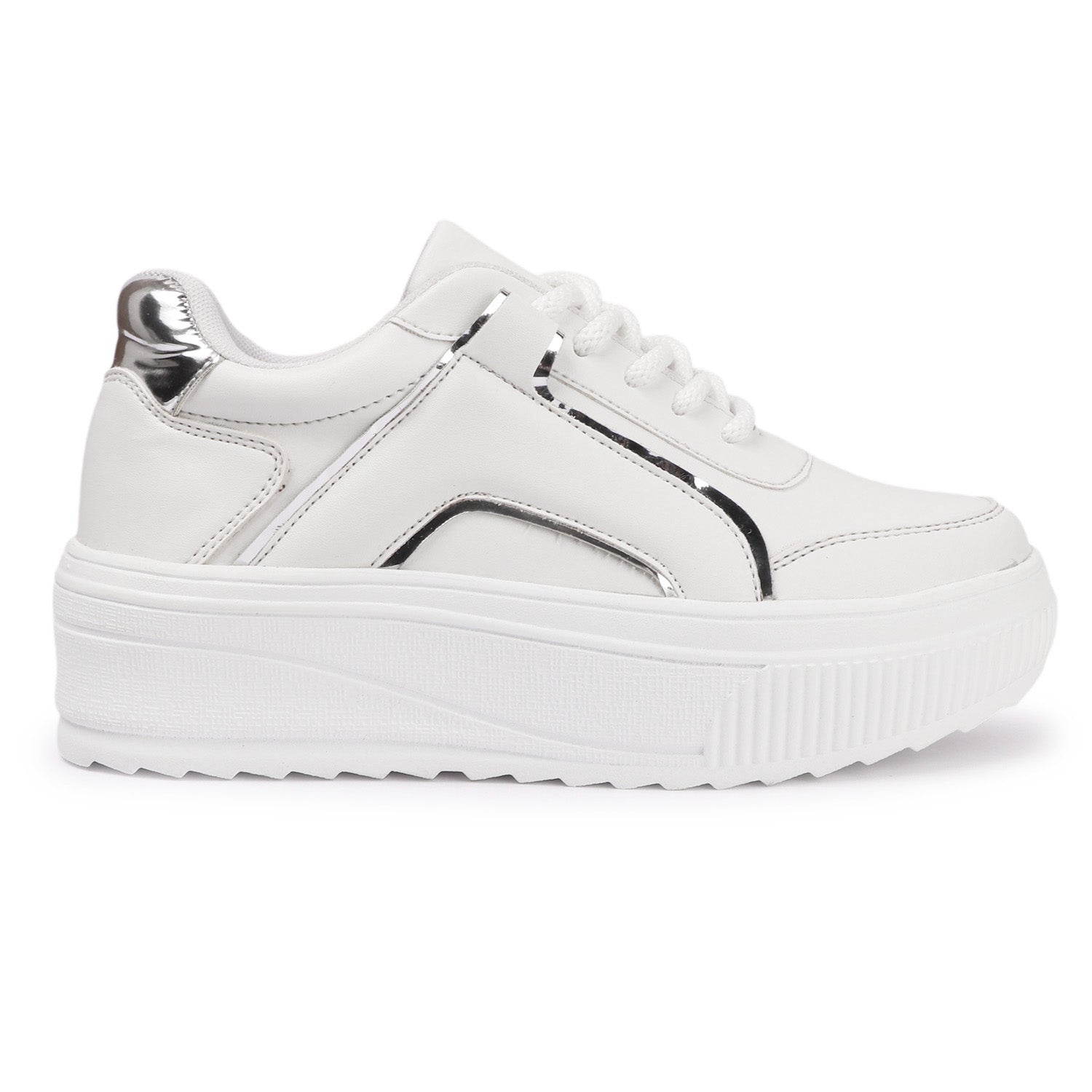White Silver Chunky Sneakers