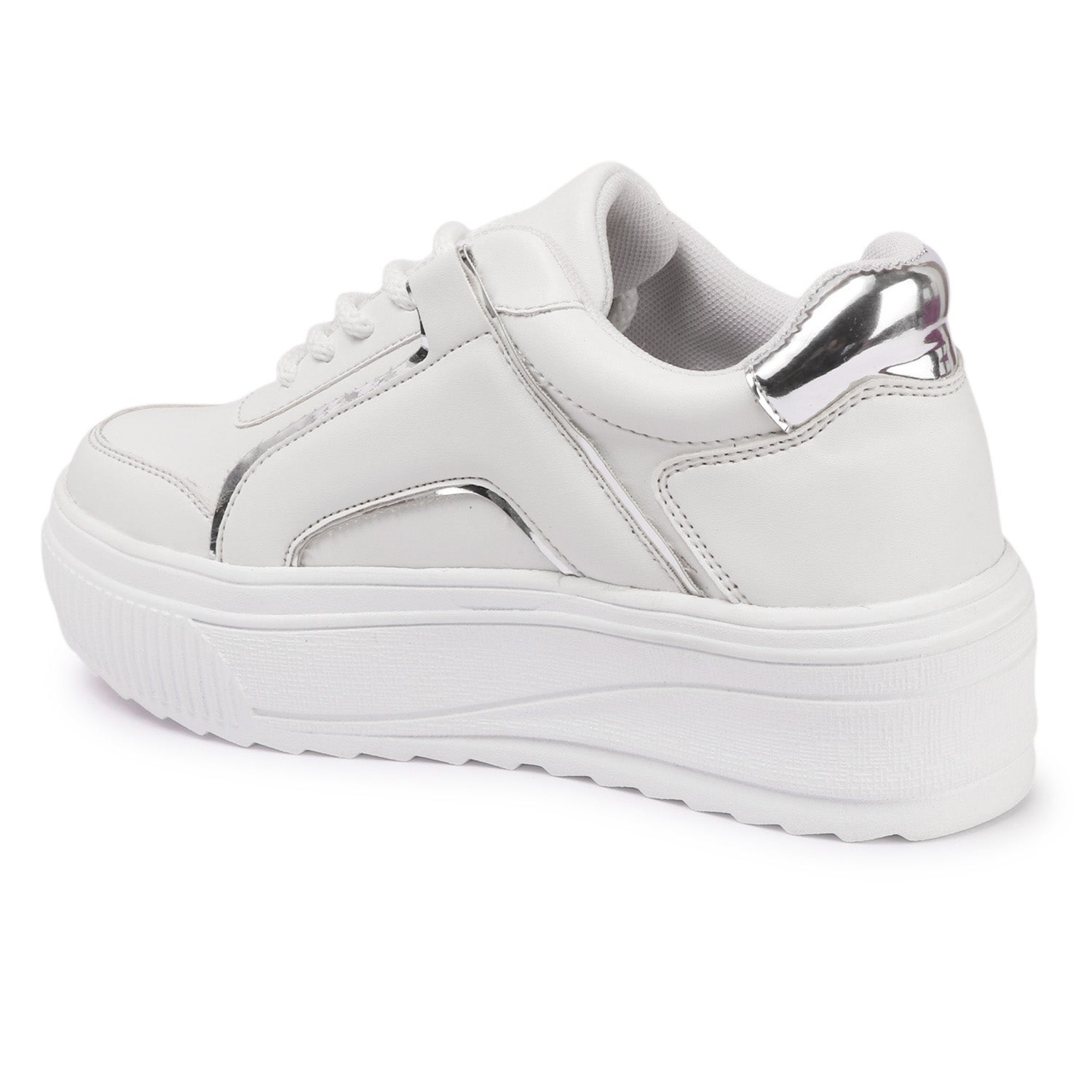 White Silver Chunky Sneakers