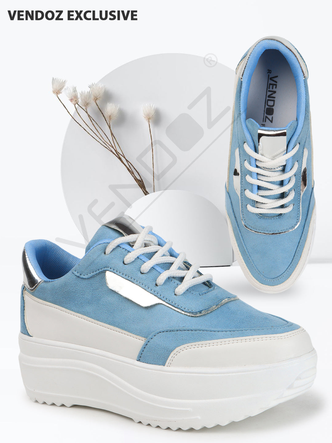 Round Toe Comfort Insole Blue Lightweight Sneakers