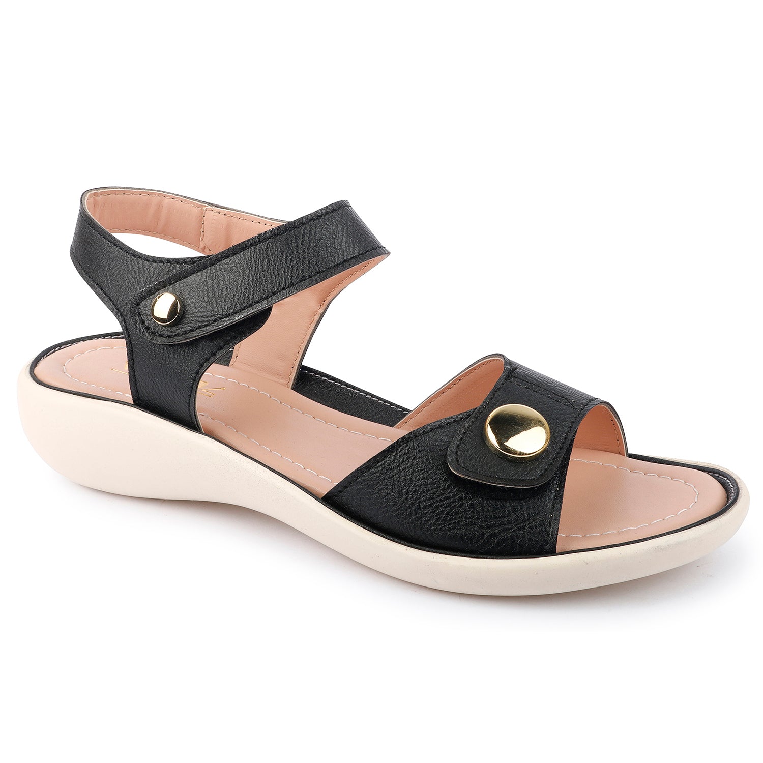 Black Open Toe Flats